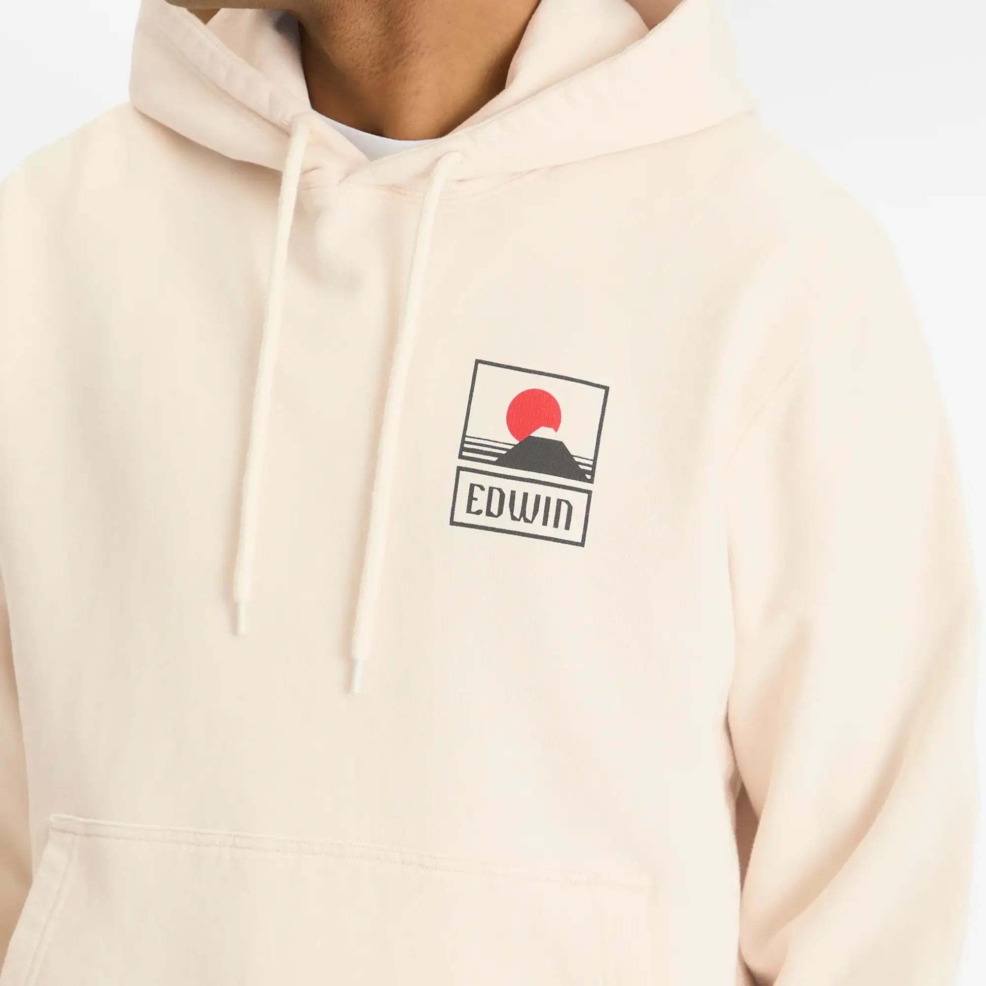 Edwin Men's Sunset On Mt Fuji Hoodie Whisper White