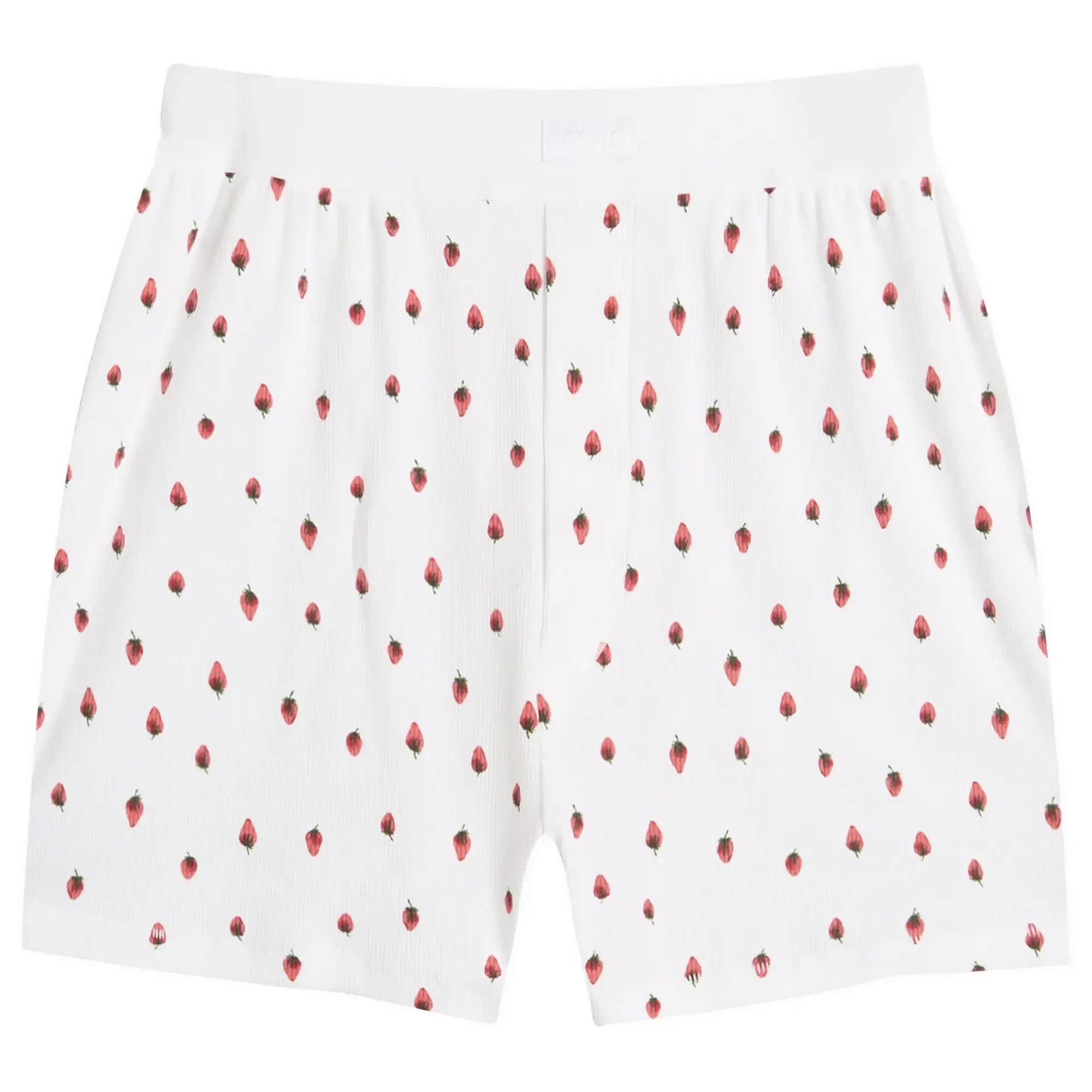 SKIMS Women's Cotton Rib Loose Boxer Snow Strawberry Print