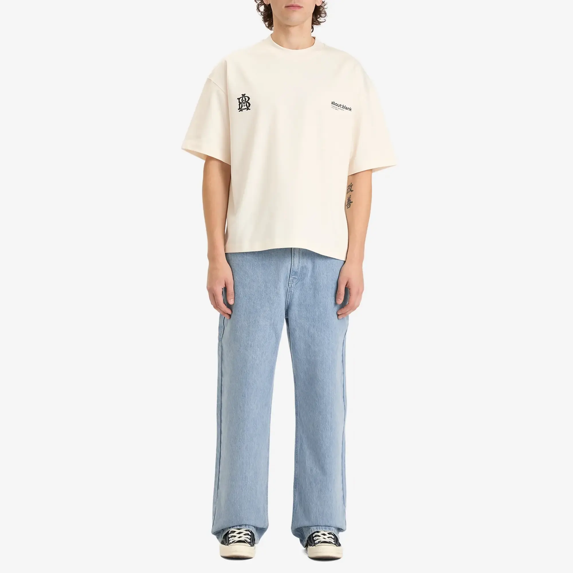 about:blank Men's Relaxed Denim Jean Light Blue Wash