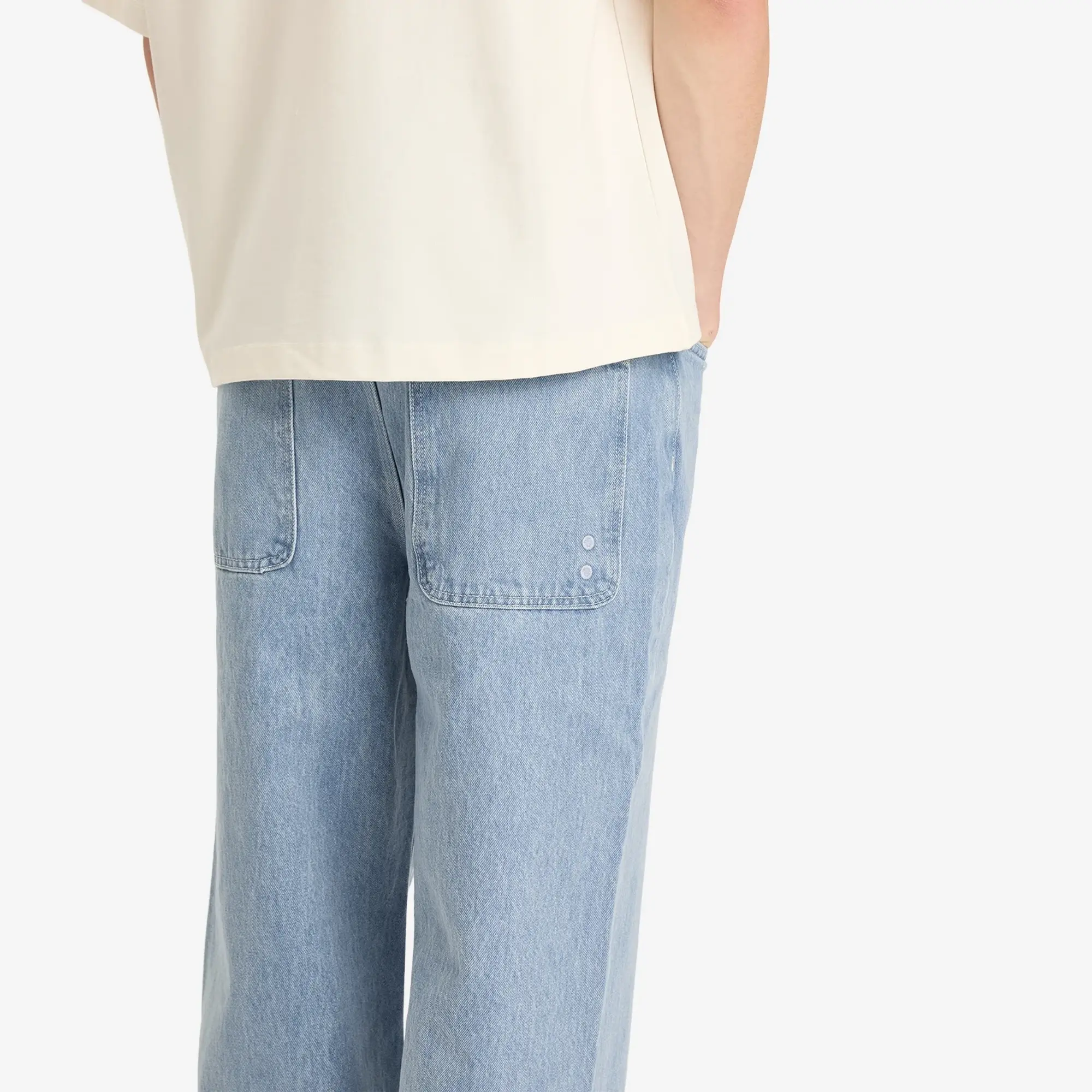 about:blank Men's Relaxed Denim Jean Light Blue Wash