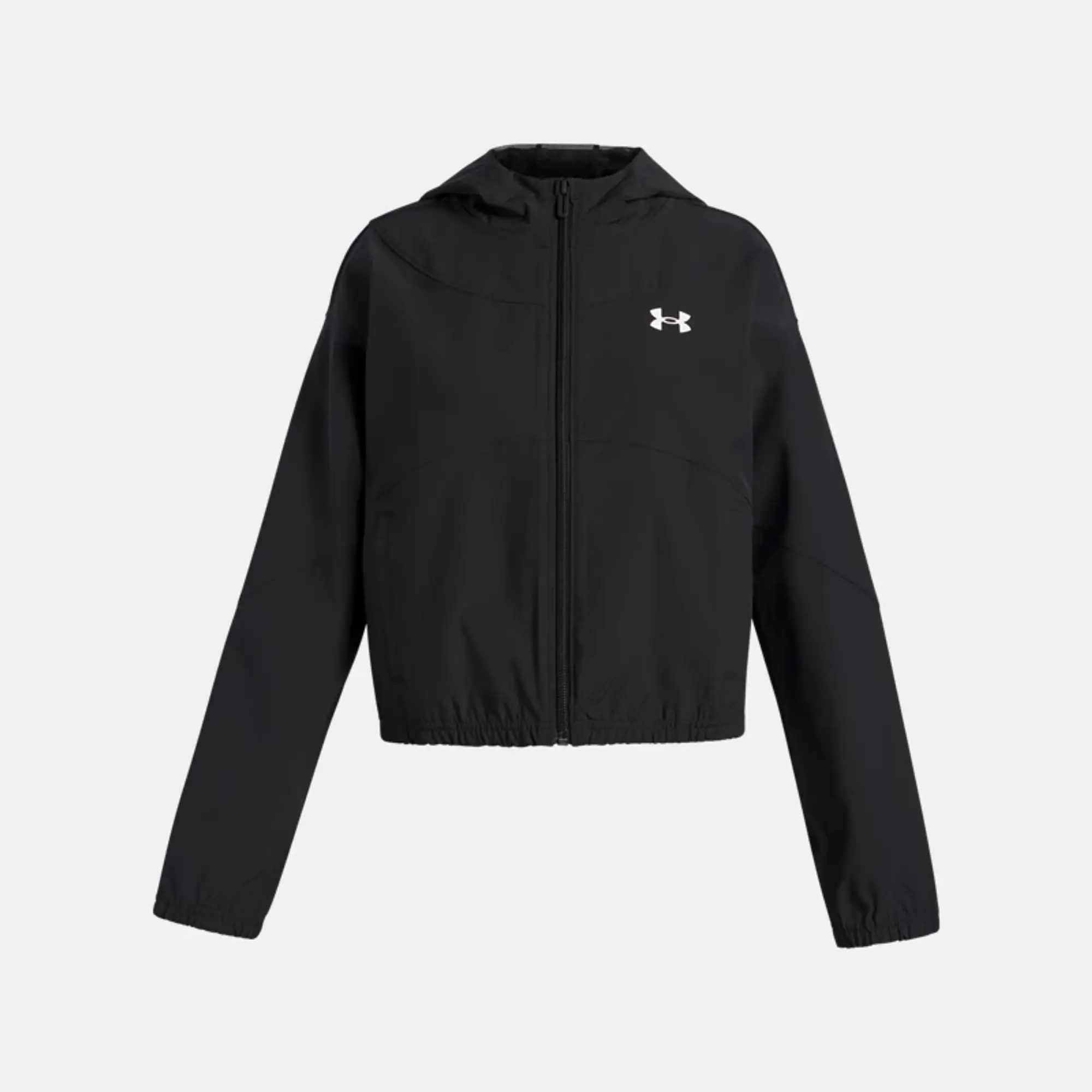Under Armour  Rival Woven Girls' Jacket Black / White YLG (59 - 63 in)