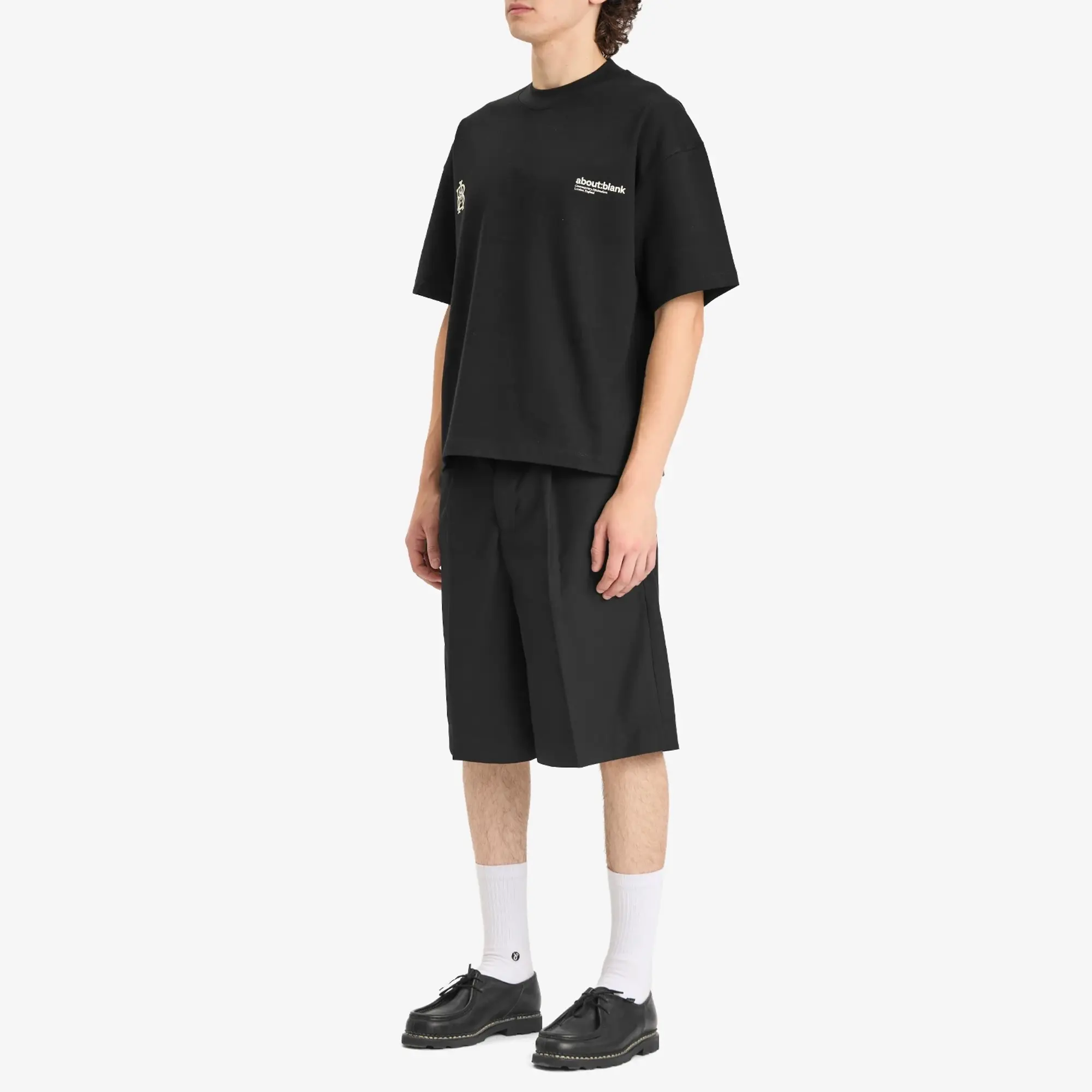 about:blank Men's Dual Logo T-Shirt Black/Ecru