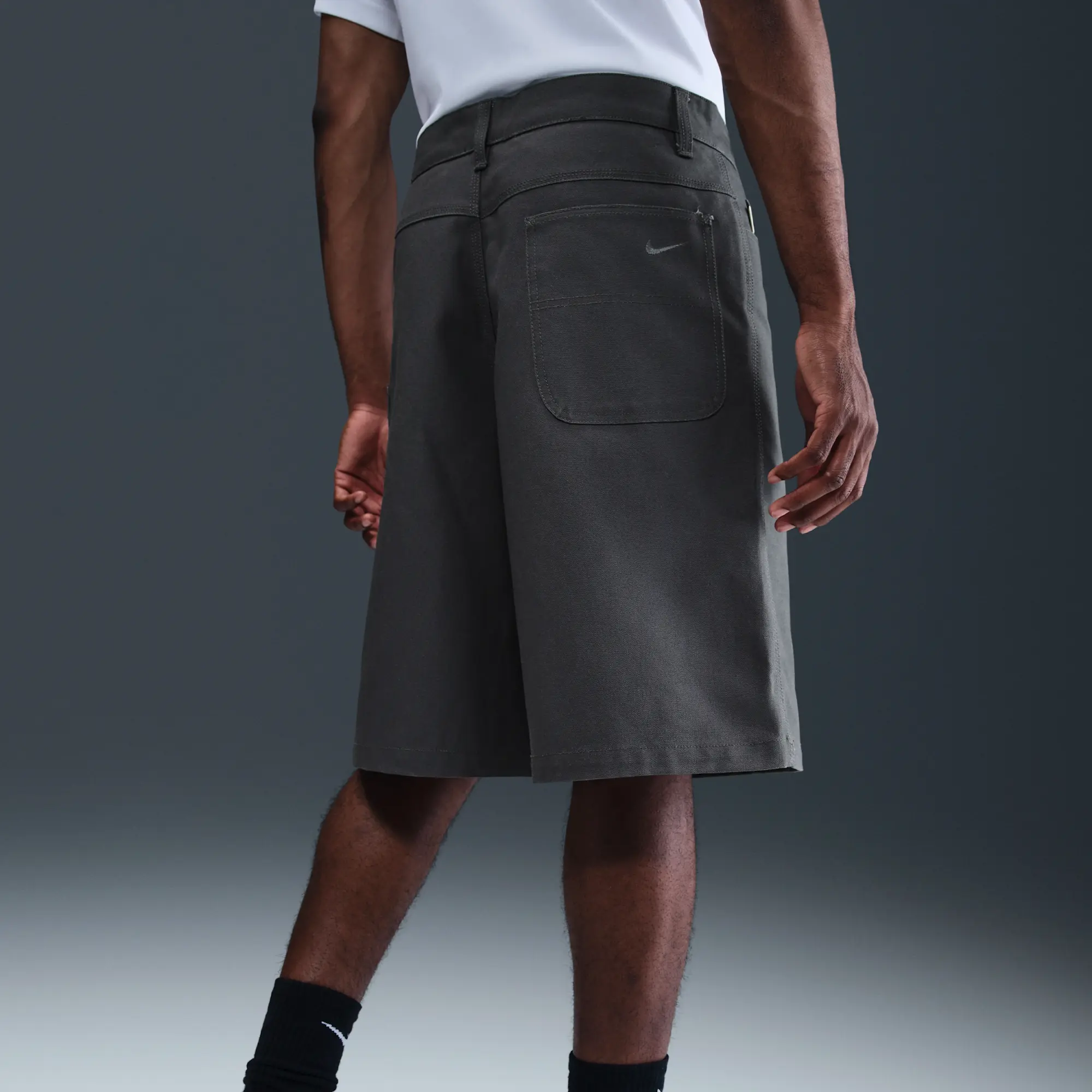 Nike Life Men's Big Canvas Shorts - Grey - Cotton