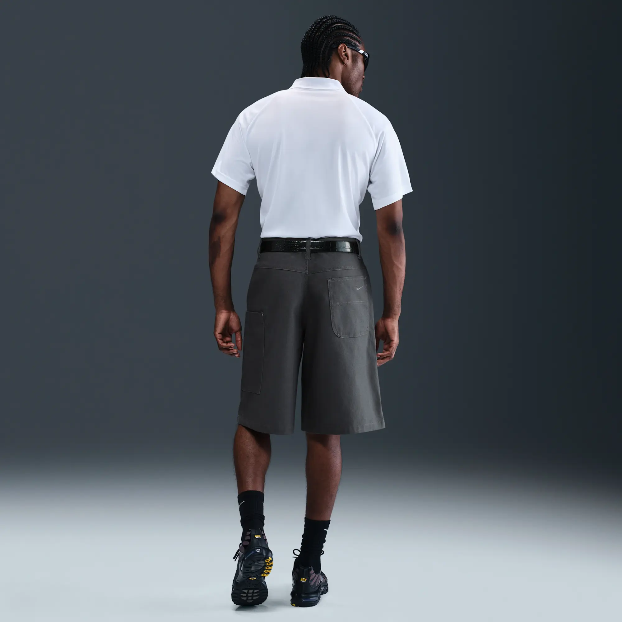 Nike Life Men's Big Canvas Shorts - Grey - Cotton