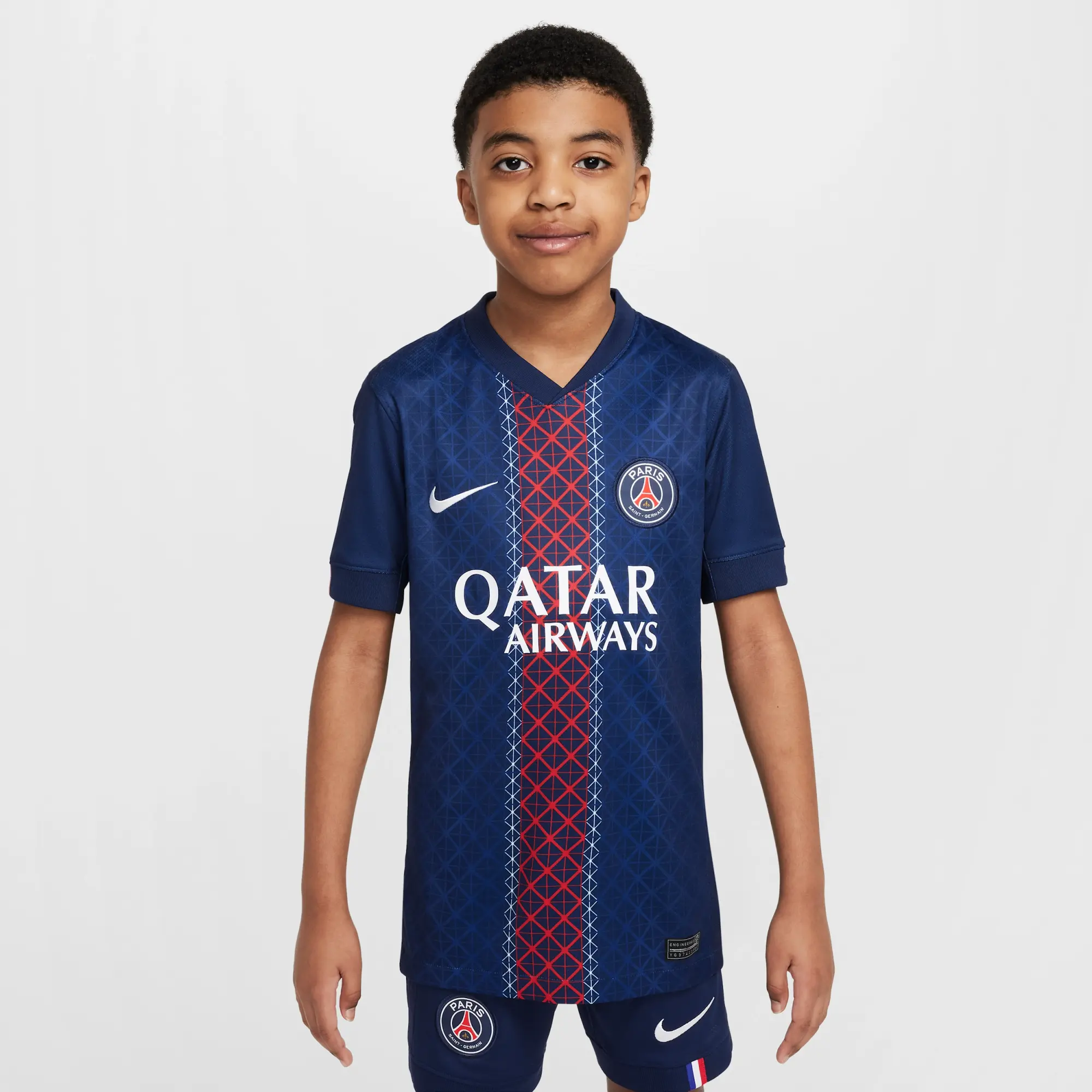 Paris Saint-Germain 2025/26 Stadium Home Older Kids' Nike Dri-FIT Football Replica Shirt - Blue - Polyester