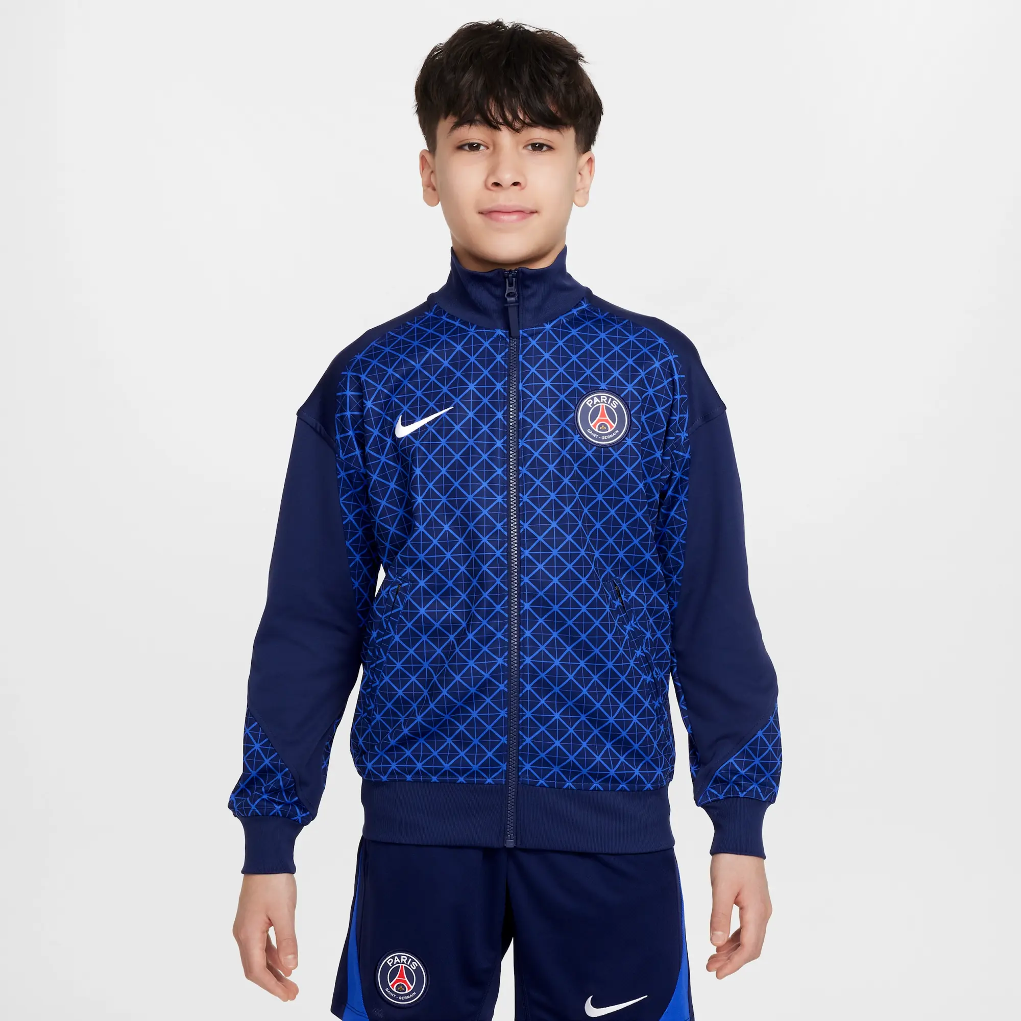 Paris Saint-Germain Academy Pro Home Older Kids' Nike Dri-FIT Football Anthem Jacket - Blue - Polyester