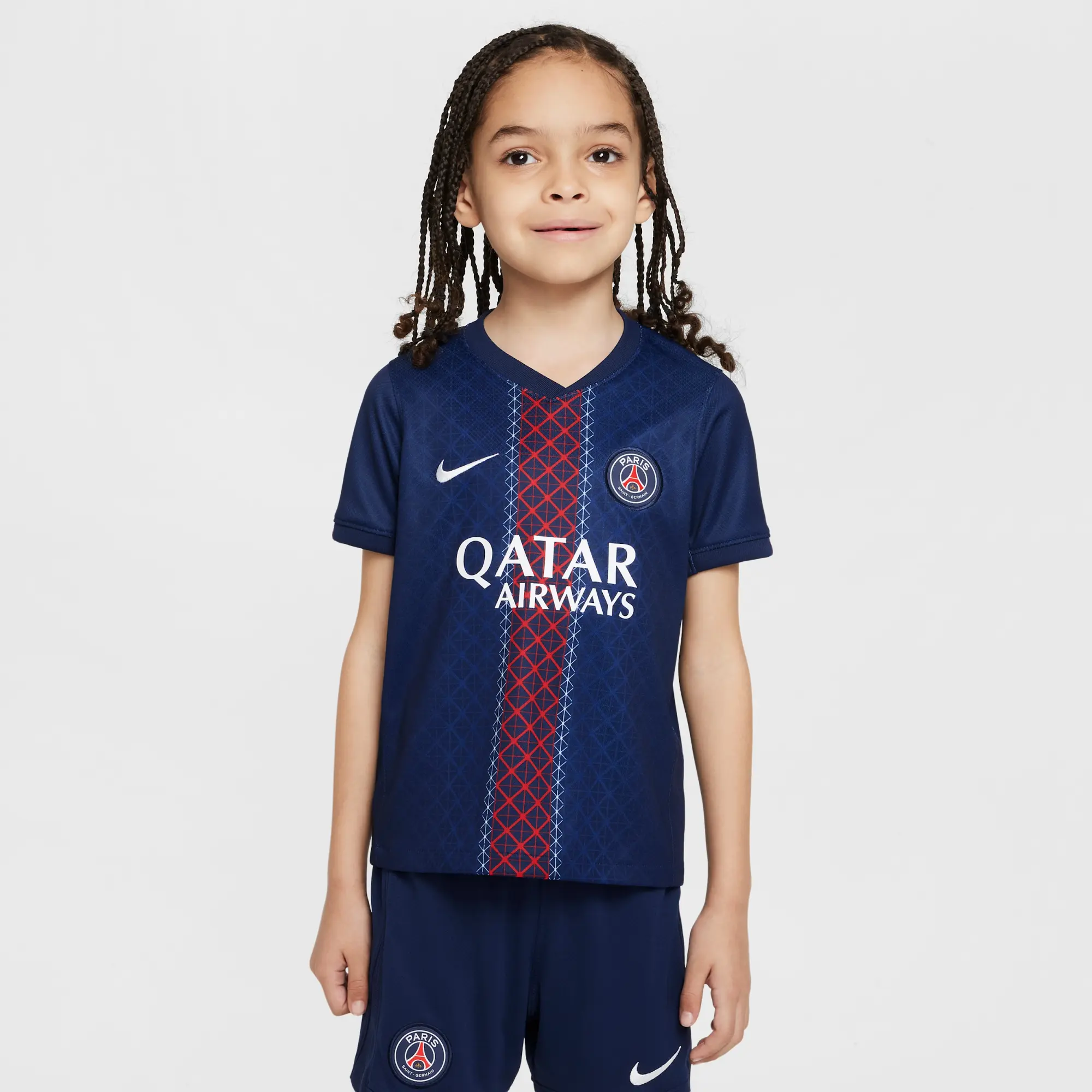 Paris Saint-Germain 2025/26 Stadium Home Younger Kids' Nike Football Replica 3-Piece Kit - Blue - Polyester