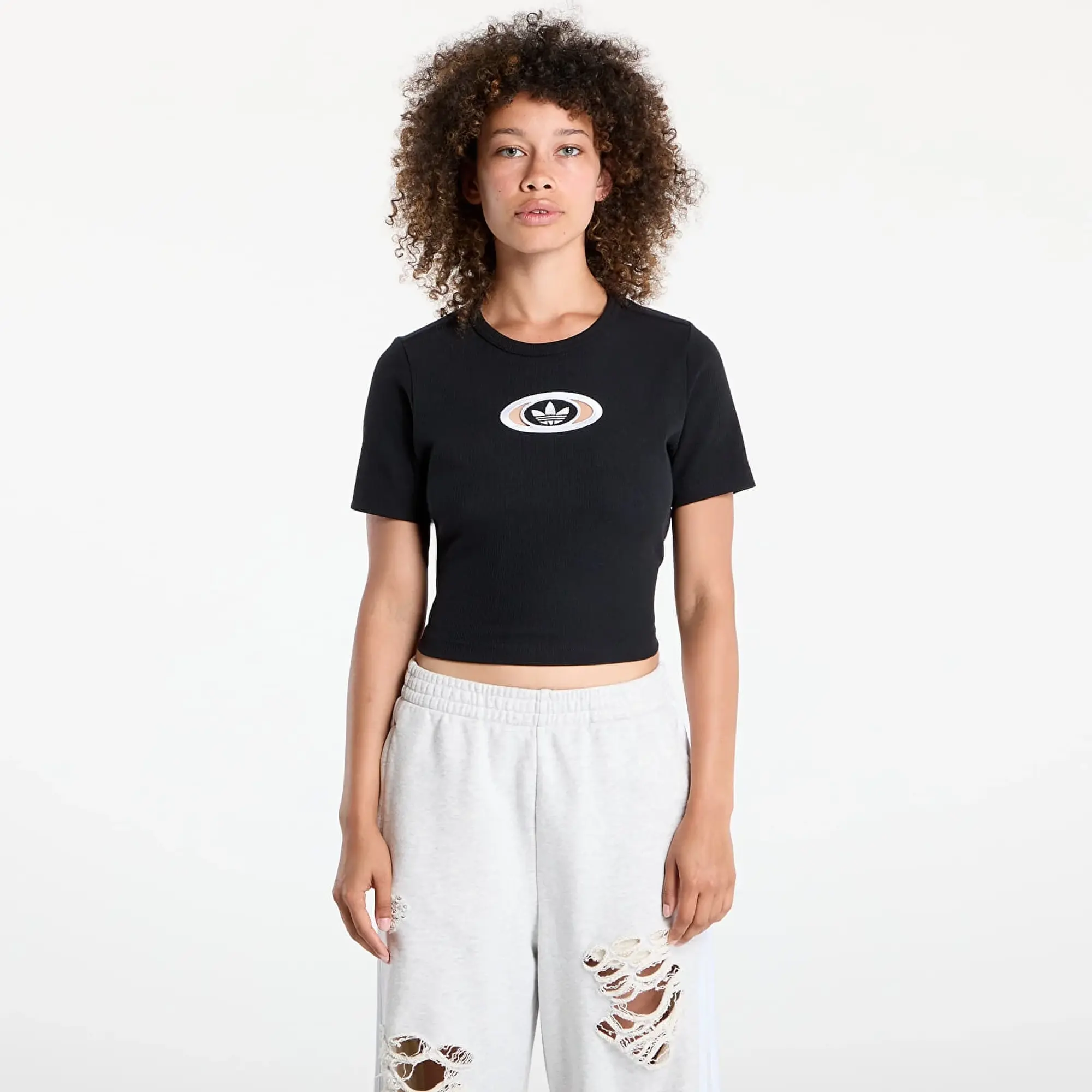 T-Shirt Adidas Originals Campus 2000 Back Cut Out Rib T-Shirt Black Xs