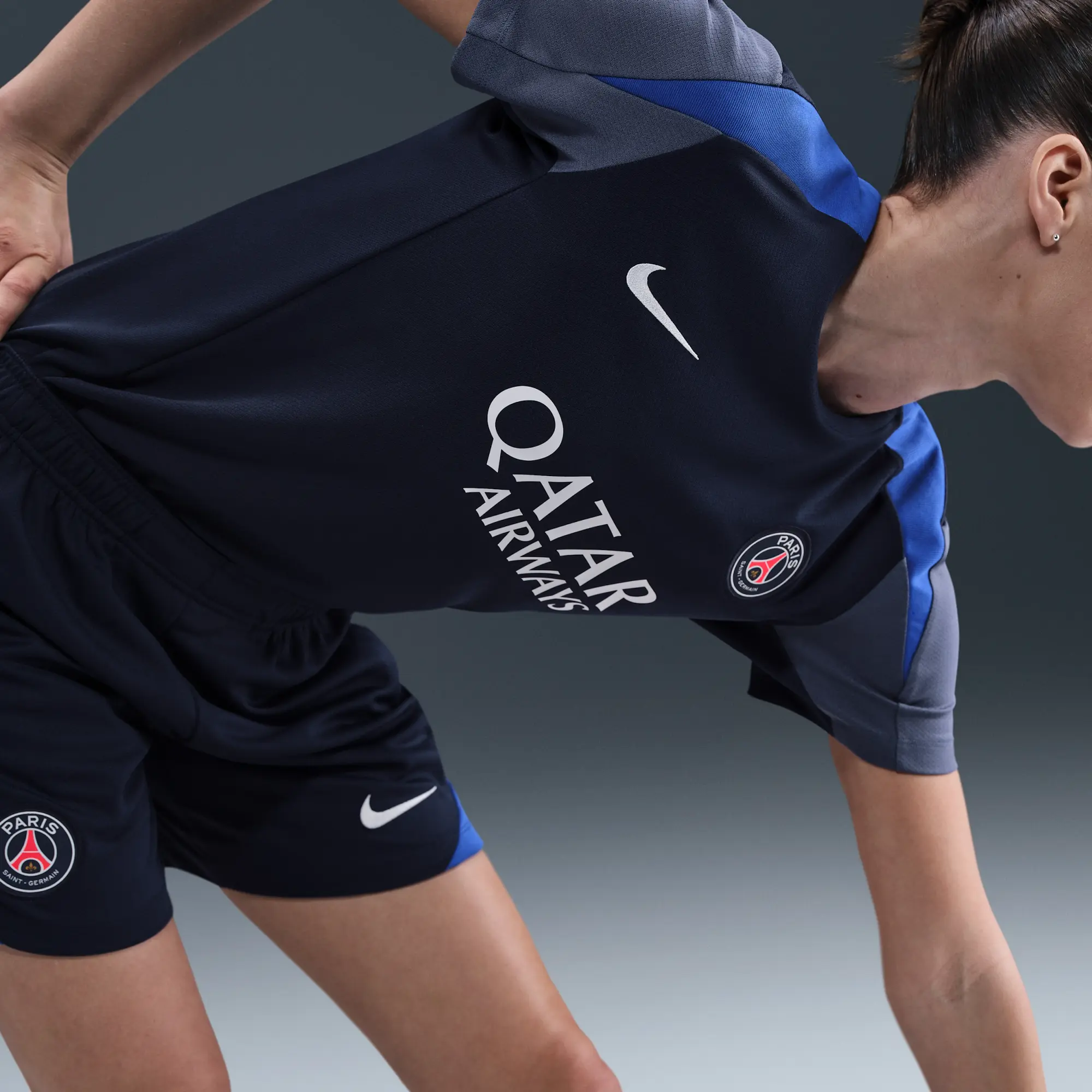 Paris Saint-Germain Strike Women's Nike Dri-FIT Football Short-Sleeve Top - Blue - Polyester
