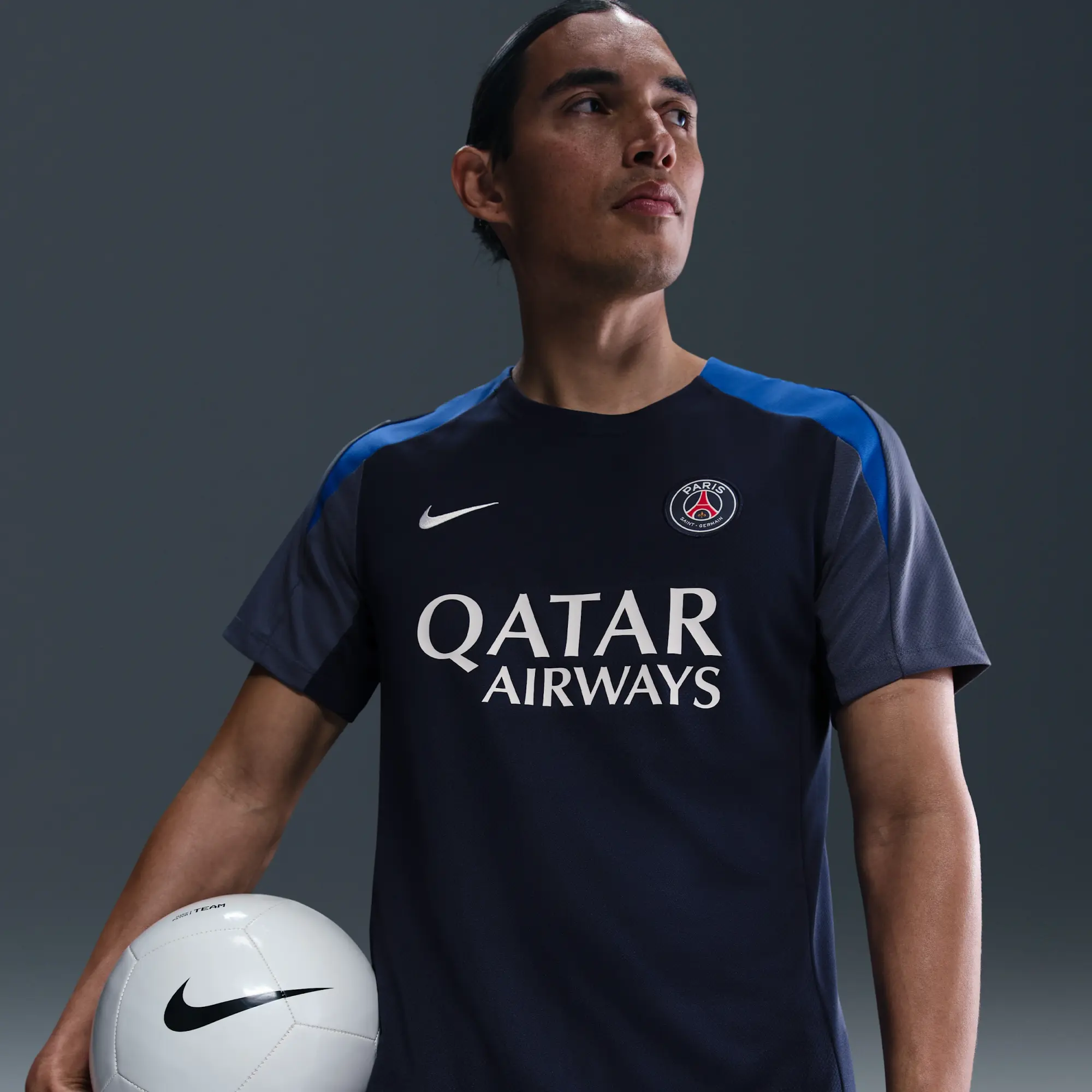 Paris Saint-Germain Strike Men's Nike Dri-FIT Football Short-Sleeve Top - Blue - Polyester