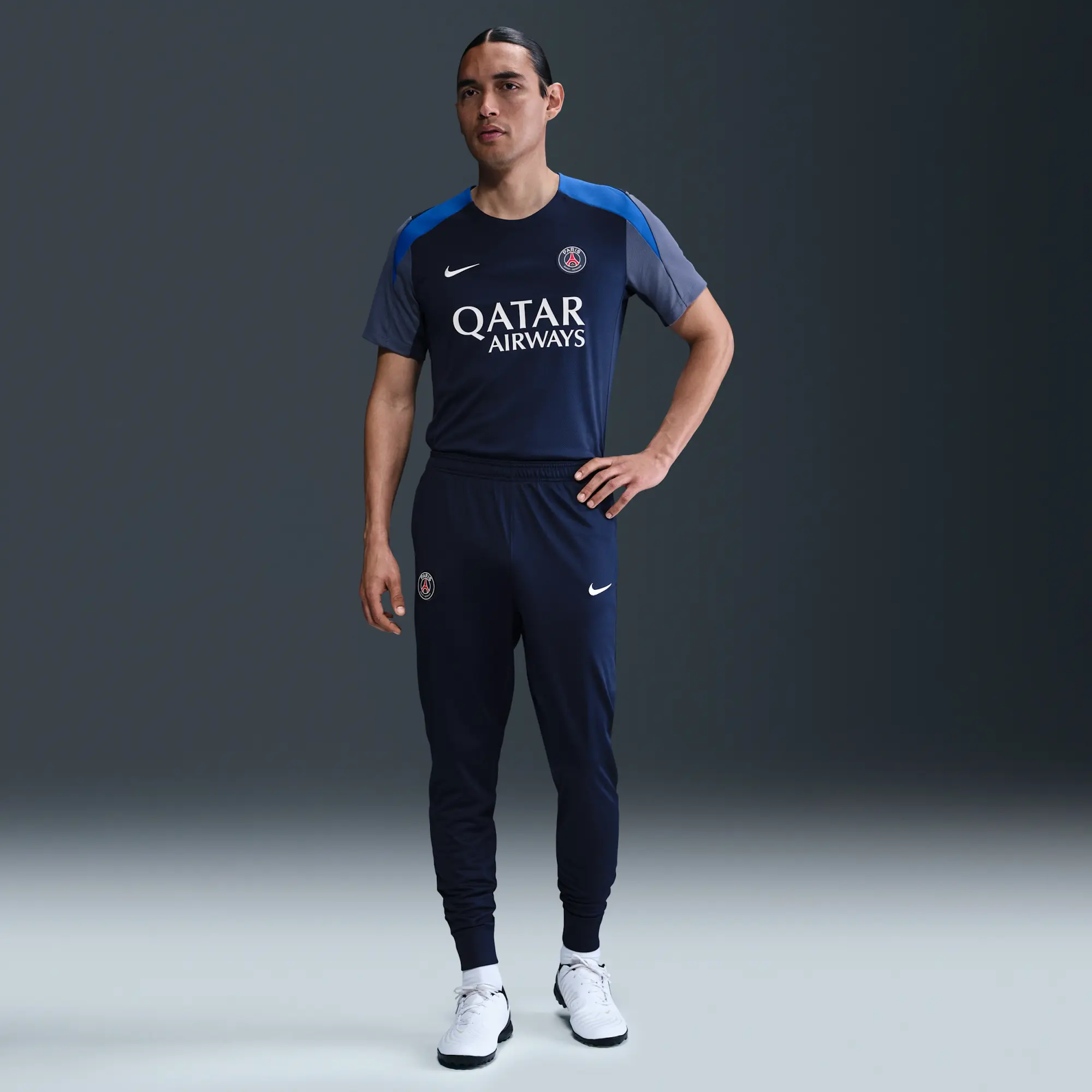 Paris Saint-Germain Strike Men's Nike Dri-FIT Football Short-Sleeve Top - Blue - Polyester
