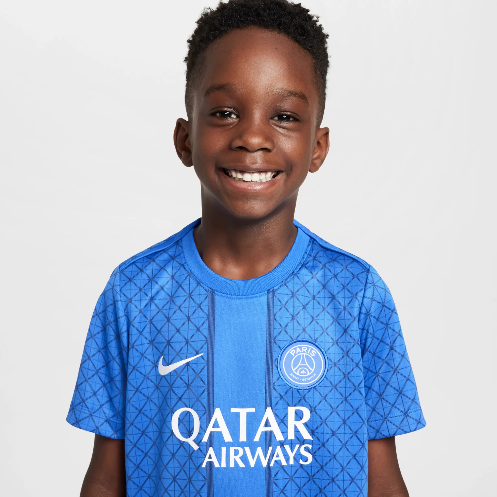 Nike Paris Saint-Germain Academy Pro Home Younger Kids' Jordan Dri-FIT Football Pre-Match Short-Sleeve Top - Blue - Polyester