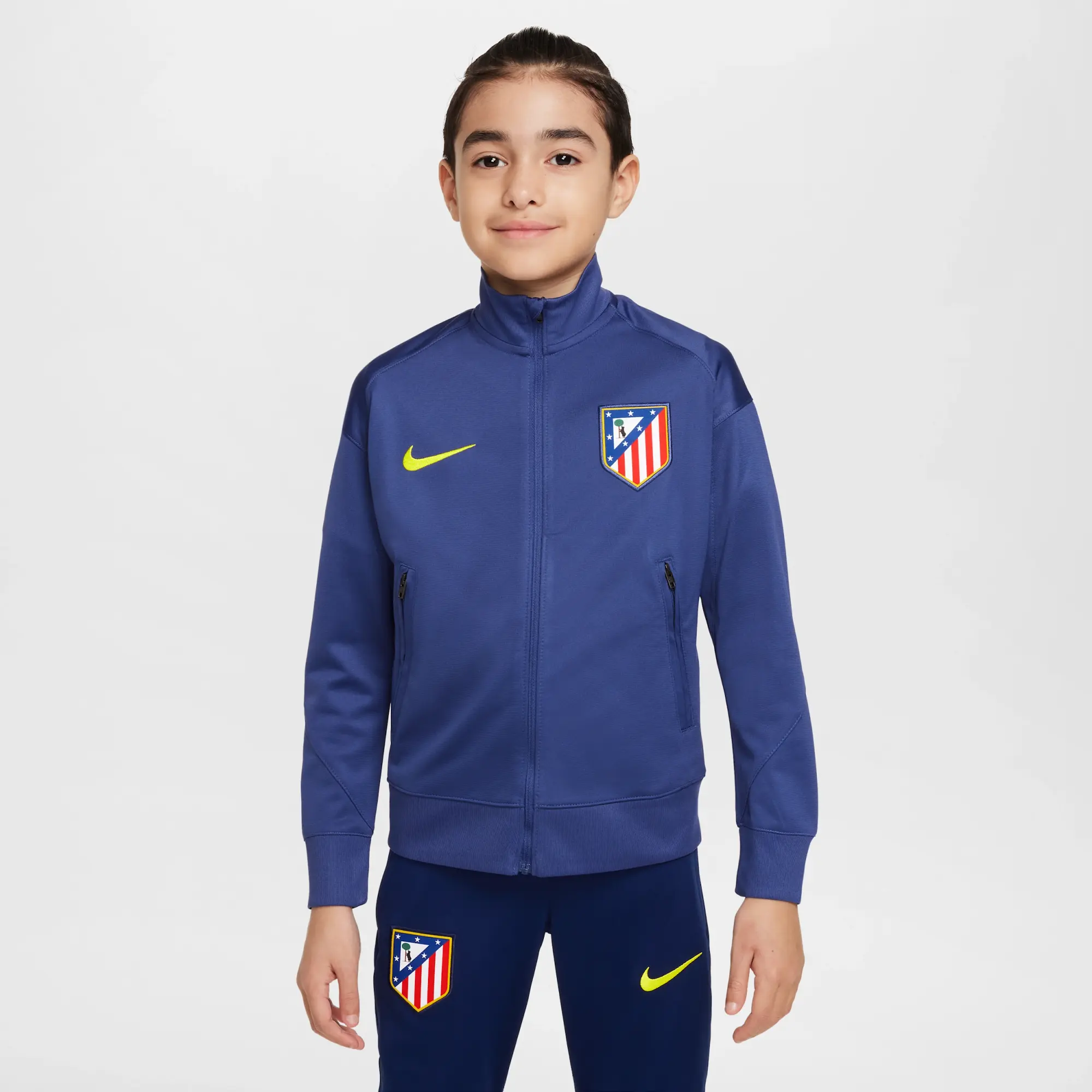 Atlético Madrid Strike Big Kids' Nike Dri-FIT Soccer Knit Tracksuit - Purple - Polyester