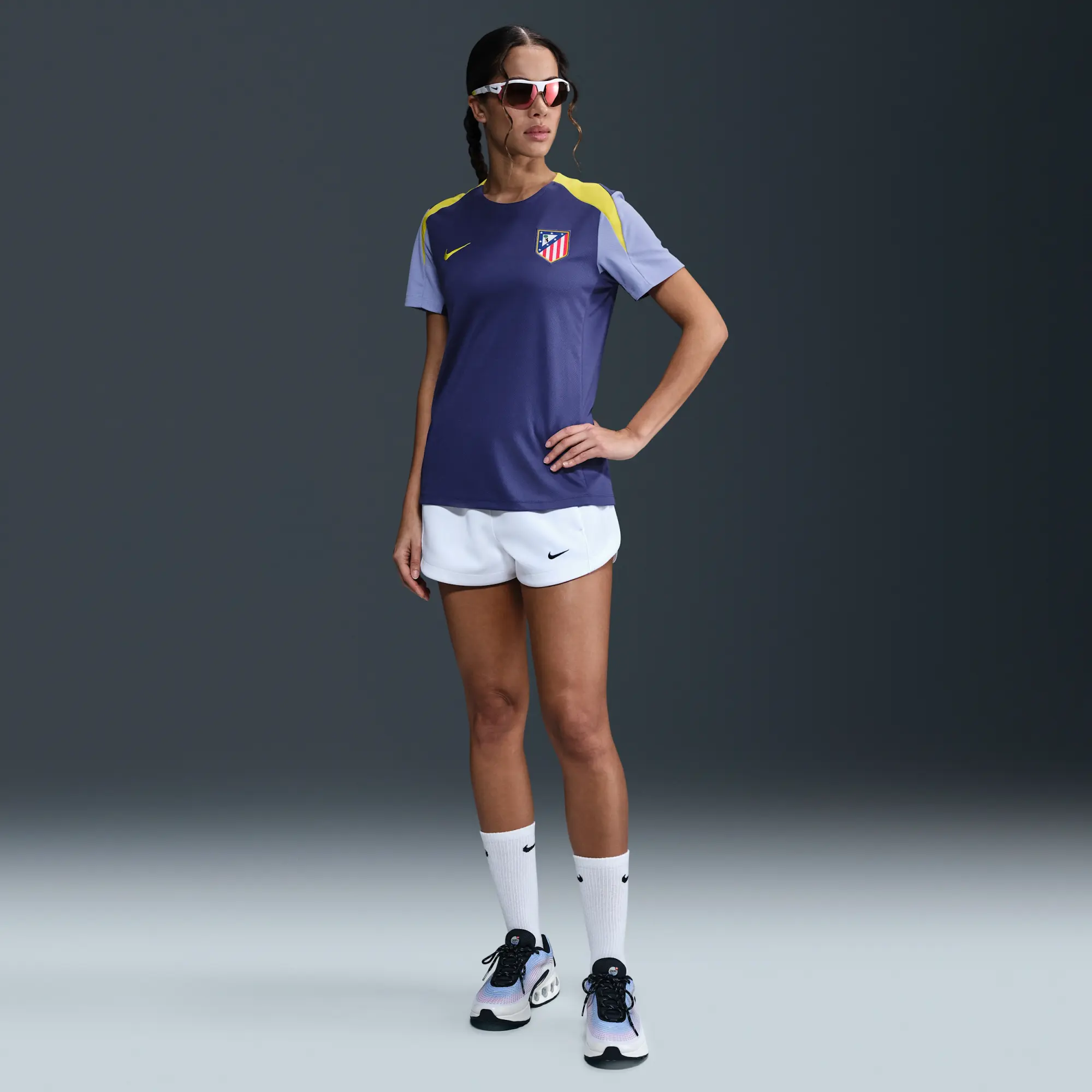 Atlético Madrid Strike Women's Nike Dri-FIT Football Short-Sleeve Top - Purple - Polyester