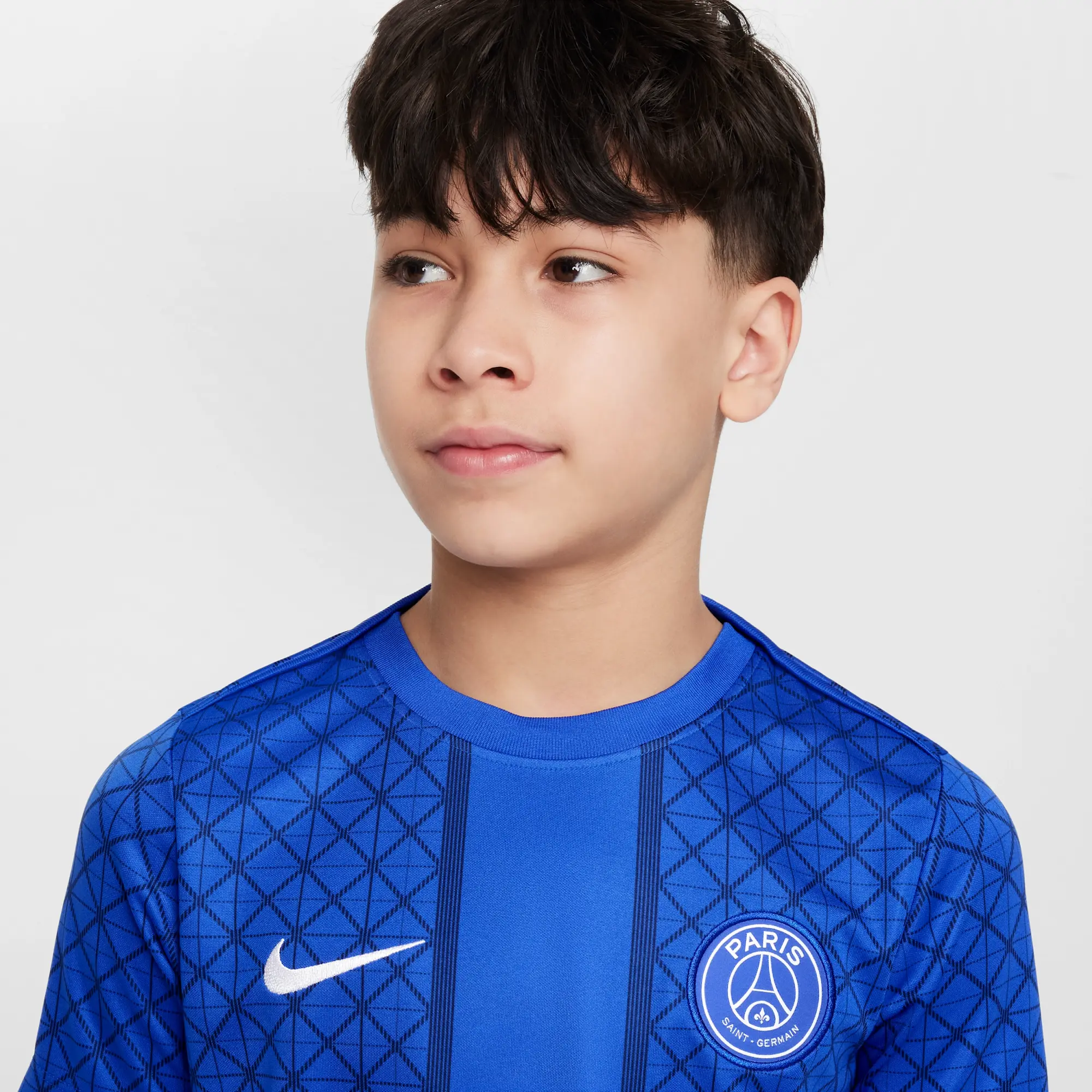 Paris Saint-Germain Academy Pro Home Older Kids' Nike Dri-FIT Football Pre-Match Short-Sleeve Top - Blue - Polyester