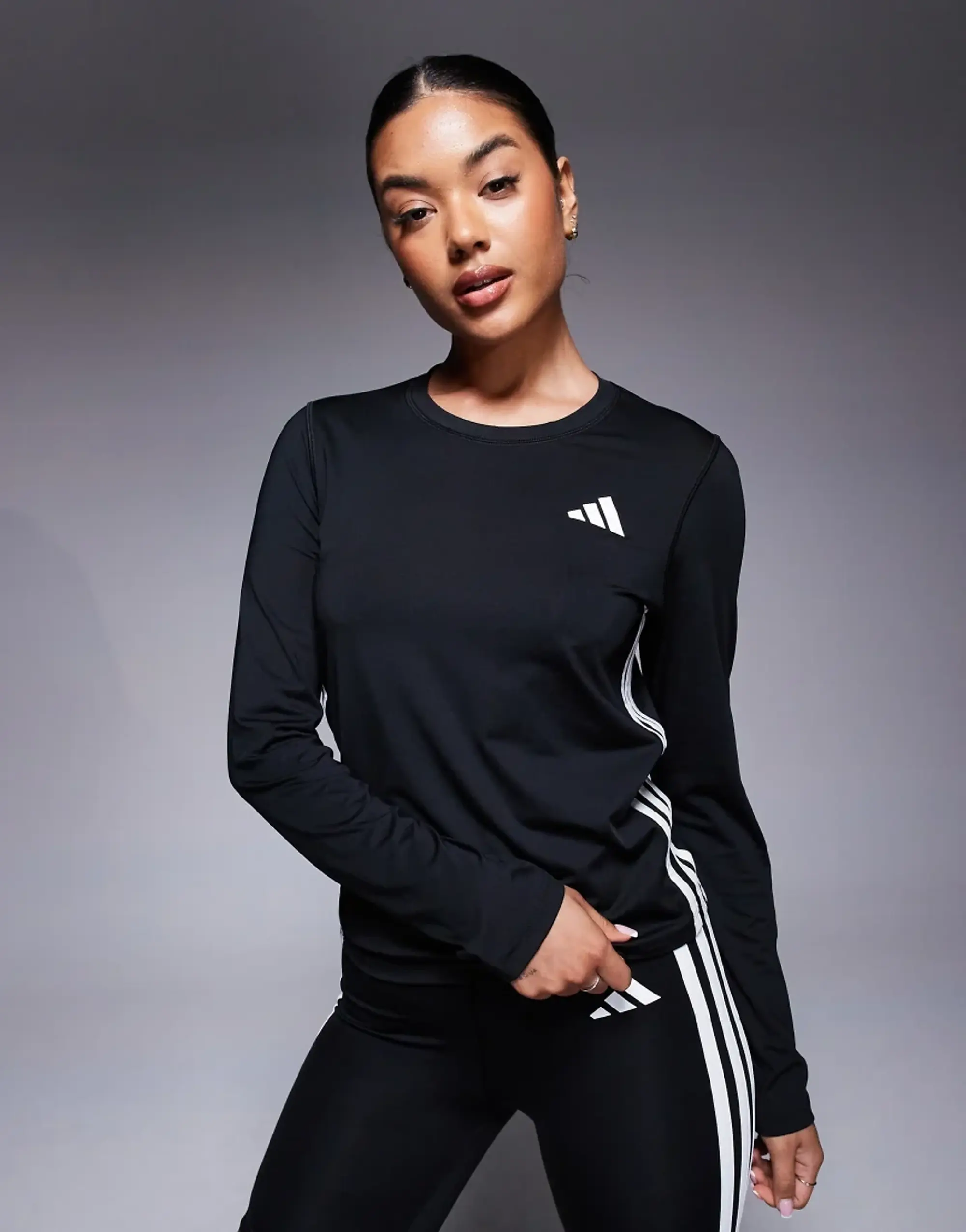 Adidas Essentials 3 Stripes Workout Long Sleeve T-shirt