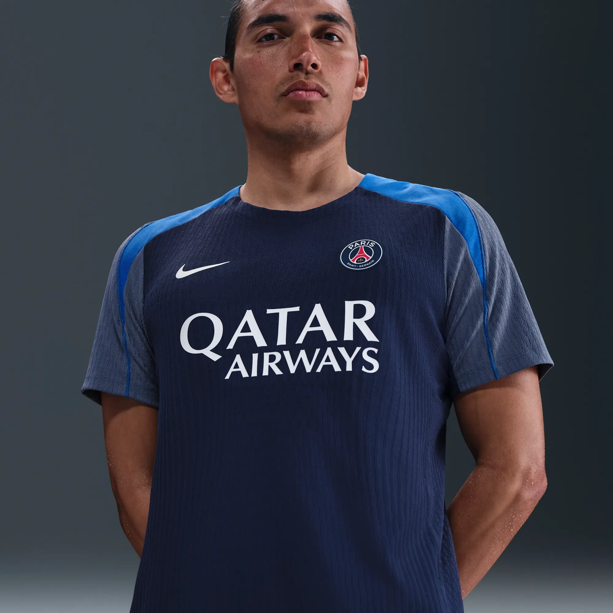 Paris Saint-Germain Strike Elite Men's Nike Dri-FIT ADV Football Short-Sleeve Top - Blue - Polyester