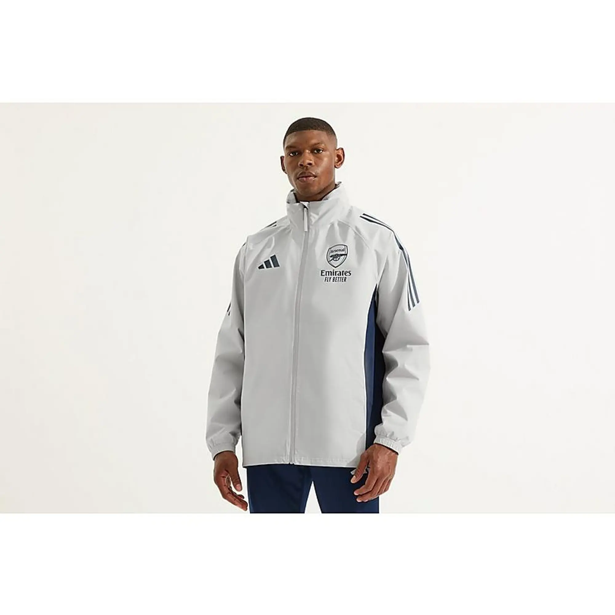 Arsenal adidas 25/26 Grey Rain Jacket, Multicolor