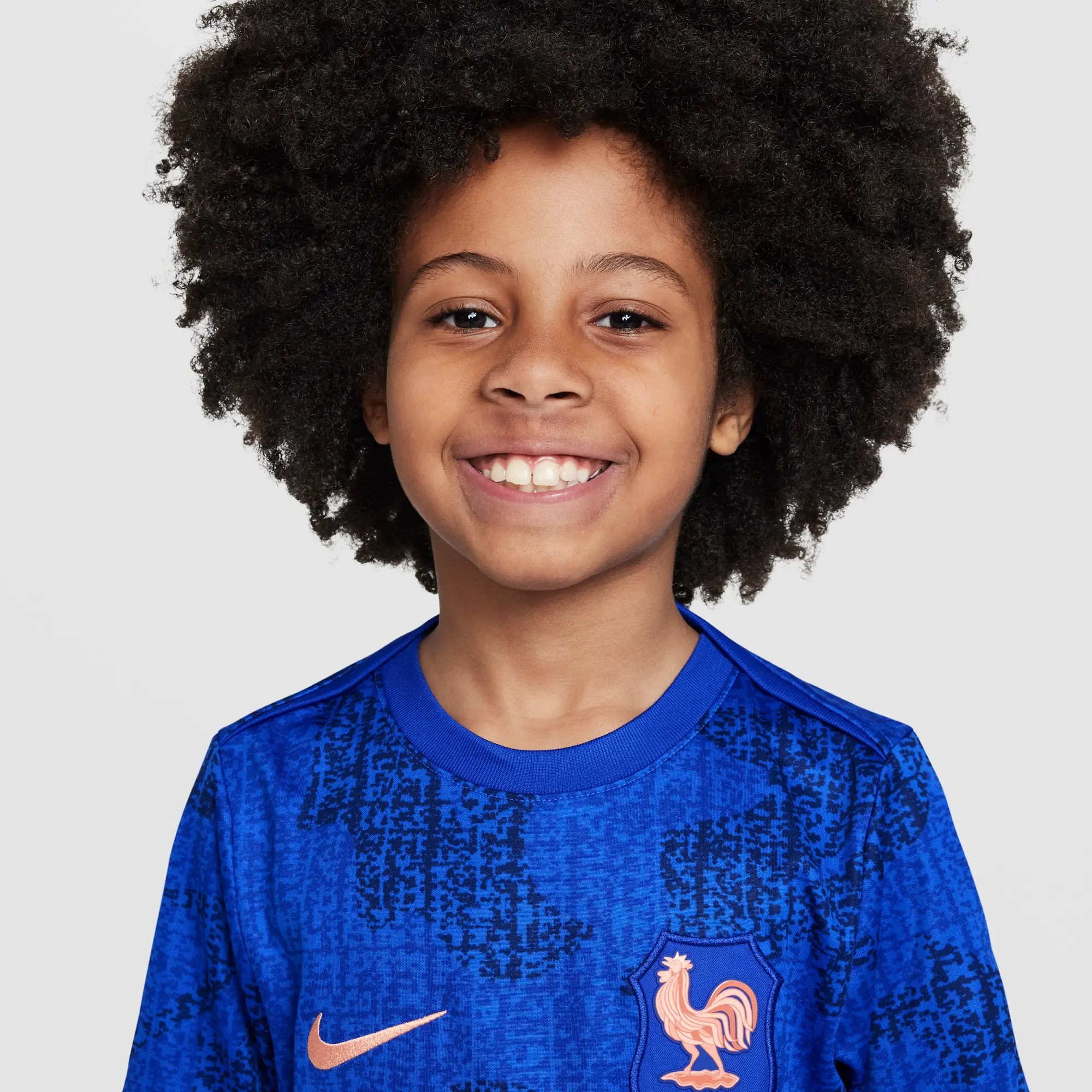 FFF Academy Pro Older Kids' Nike Dri-FIT Football Pre-Match Short-Sleeve Top - Blue - Polyester