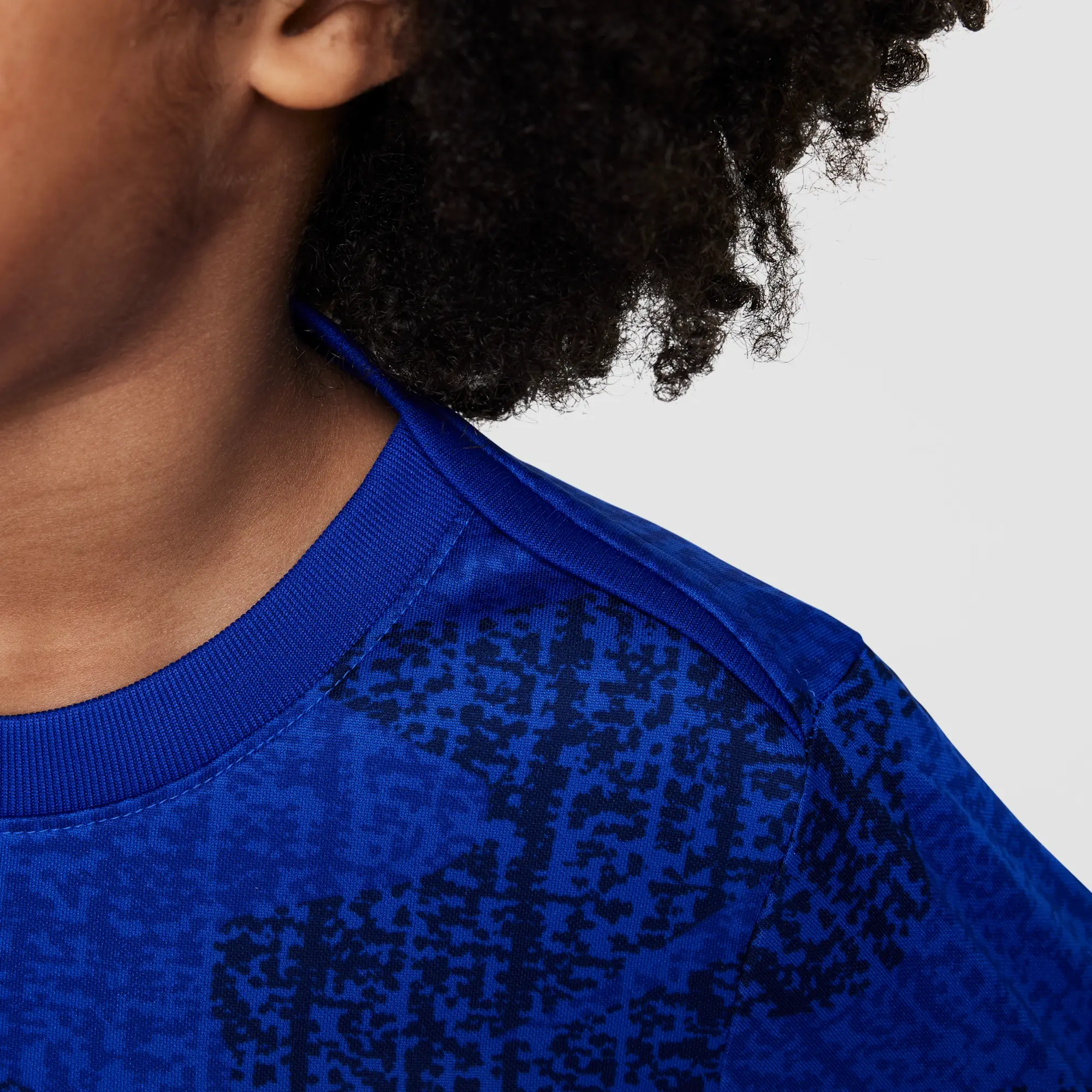FFF Academy Pro Older Kids' Nike Dri-FIT Football Pre-Match Short-Sleeve Top - Blue - Polyester