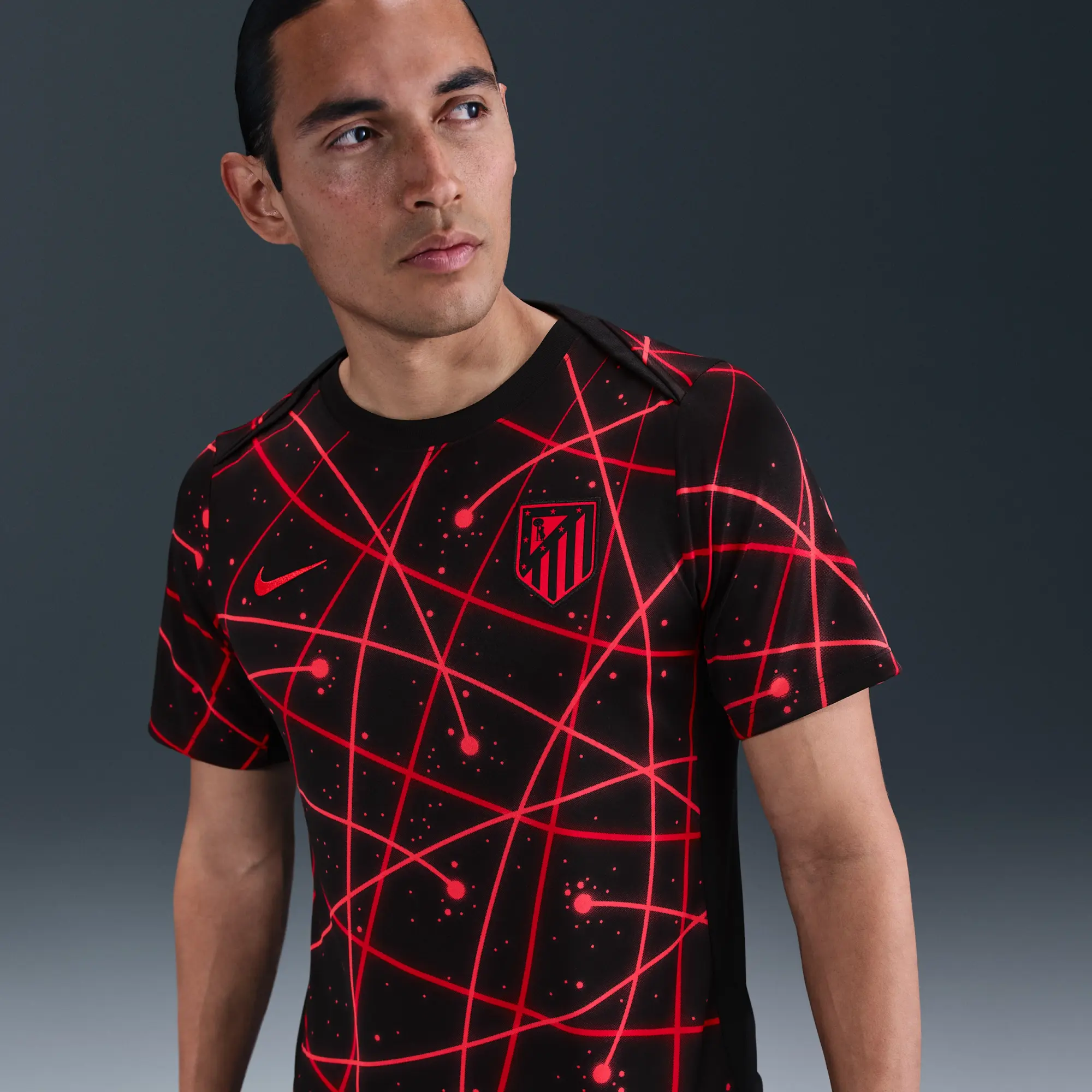 Atlético Madrid Academy Pro Men's Nike Dri-FIT Football Pre-Match Short-Sleeve Top - Black - Polyester