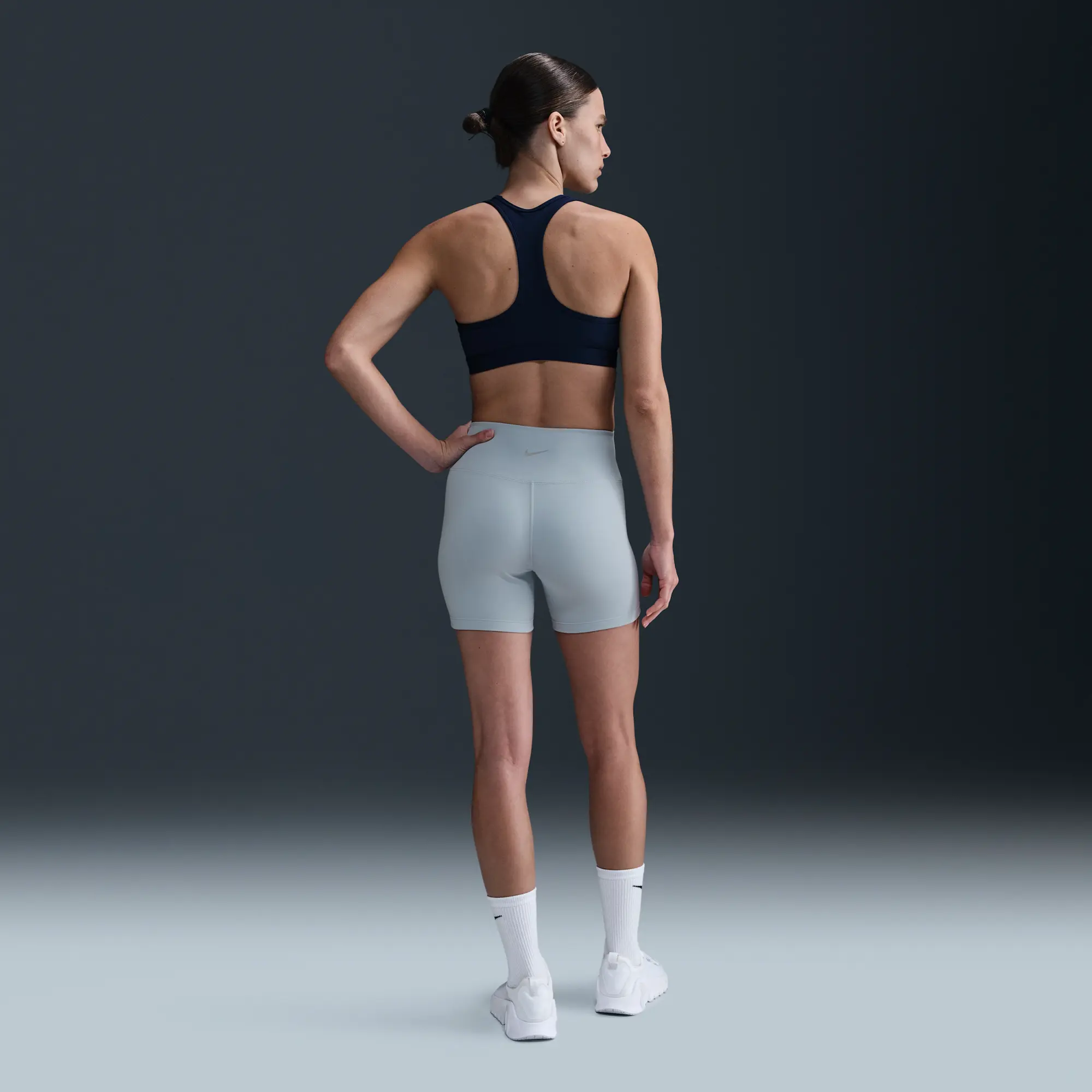 Nike One Fitted Women's Dri-FIT High-Waisted 12.5cm (approx.) Biker Shorts - Blue - Body/Waist Lining