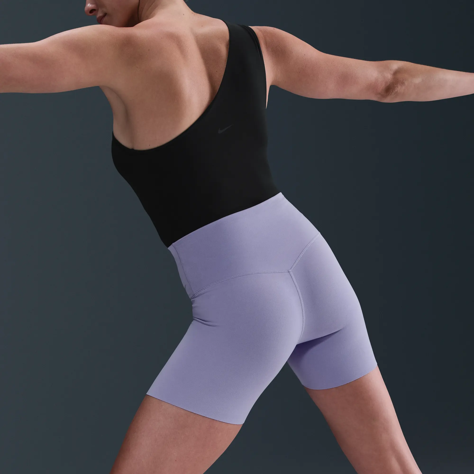 Nike Zenvy Women's Gentle-Support High-Waisted 13cm (approx.) Biker Shorts - Purple - Nylon/Elastane