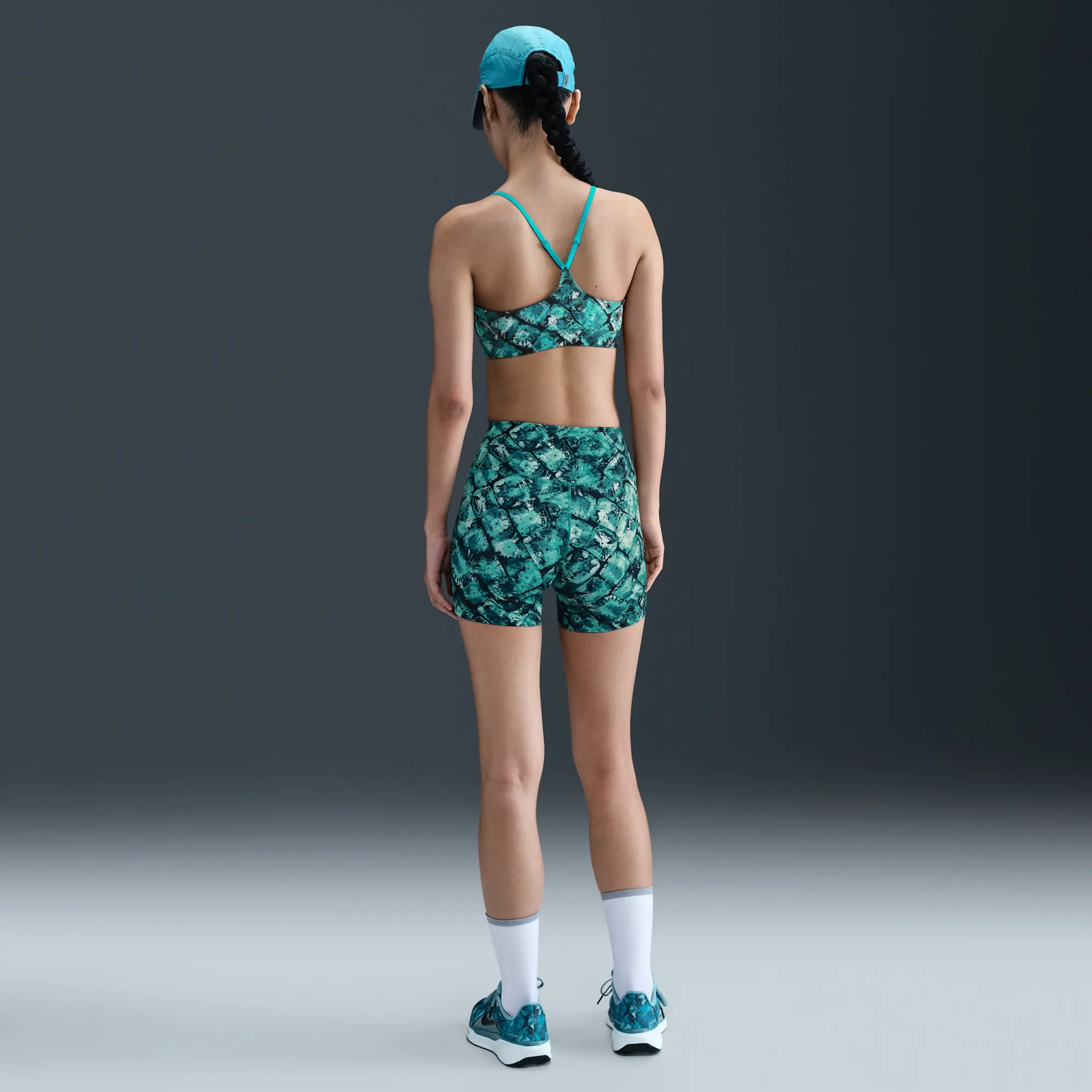 Nike Women's Artist Collection High-Waisted 12.5cm (approx.) Printed Biker Shorts - Green - Body/Waist Lining