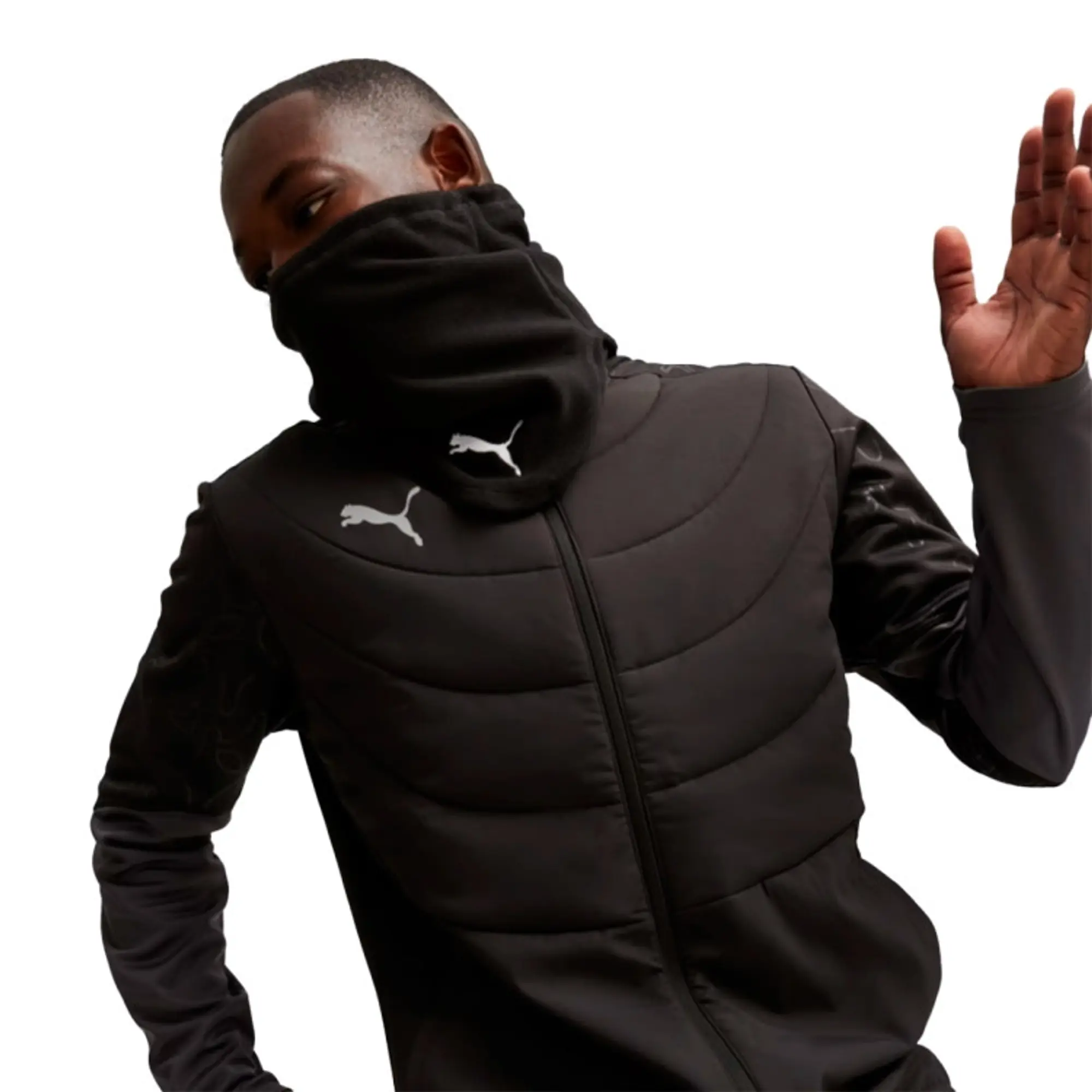 PUMA Individualwinterized Football Neck Warmer, Black/White