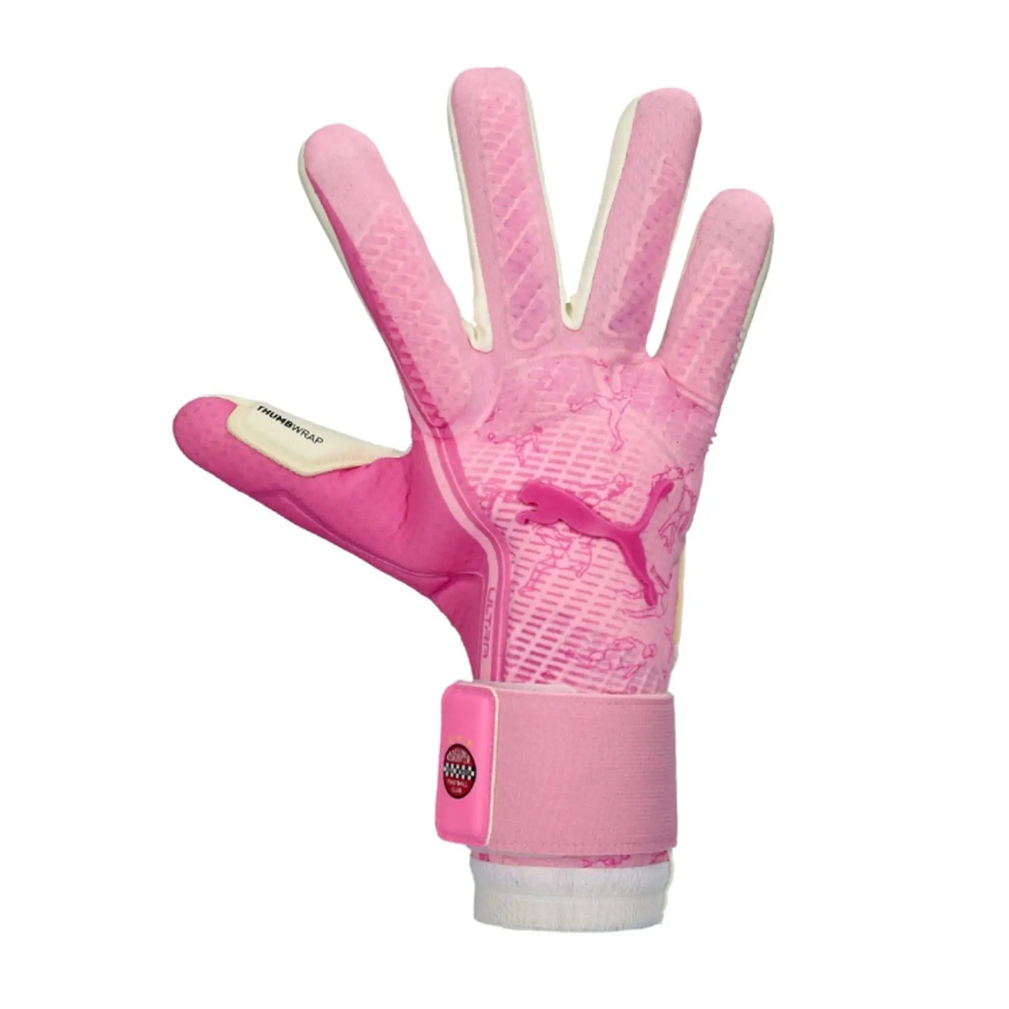 PUMA Ultra Ultimate x Kidsuper Hybrid Football Goalkeeper Gloves, Ravish/Fast Pink, size 10
