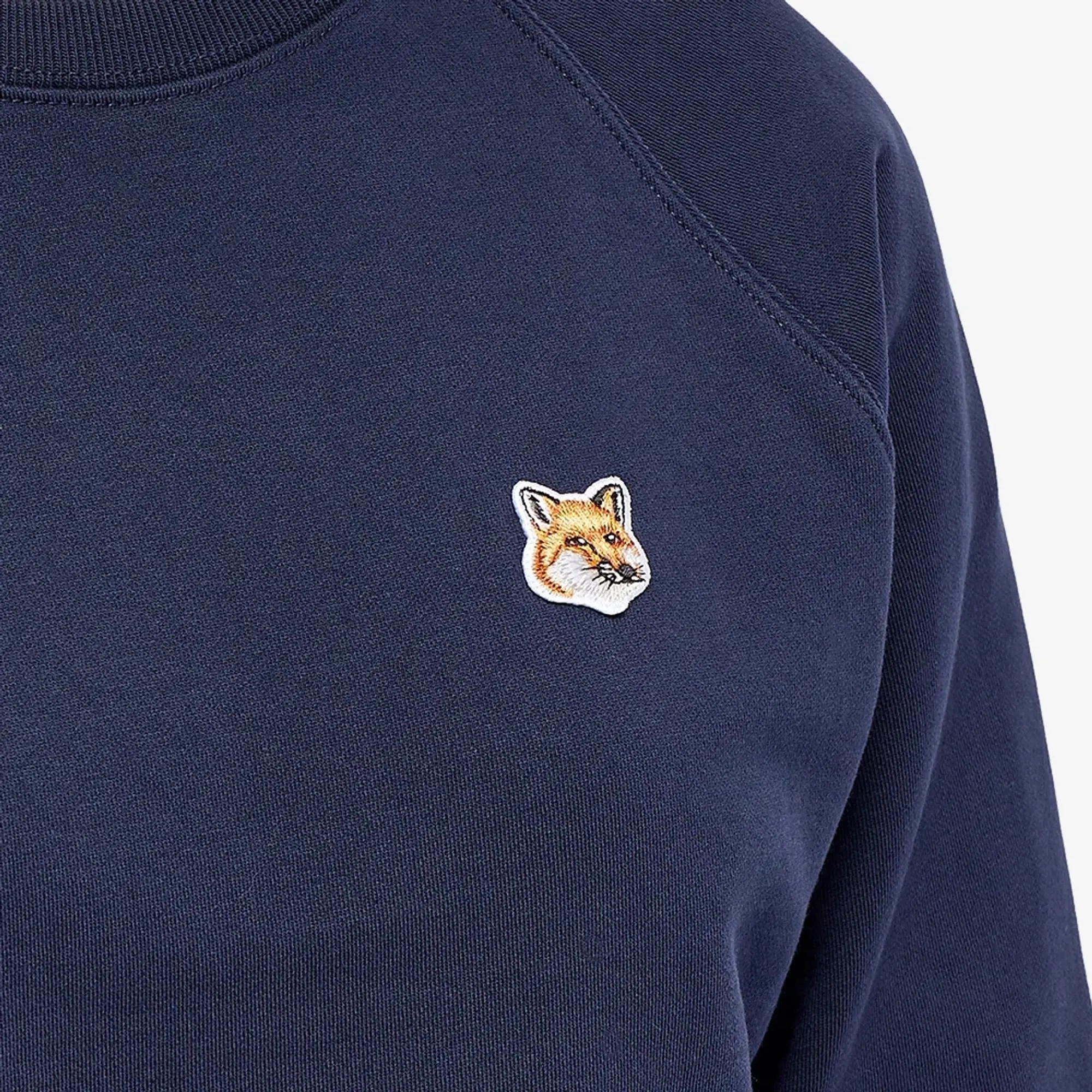 Maison Kitsuné Women's Fox Head Patch Adjusted Crew Sweat Navy