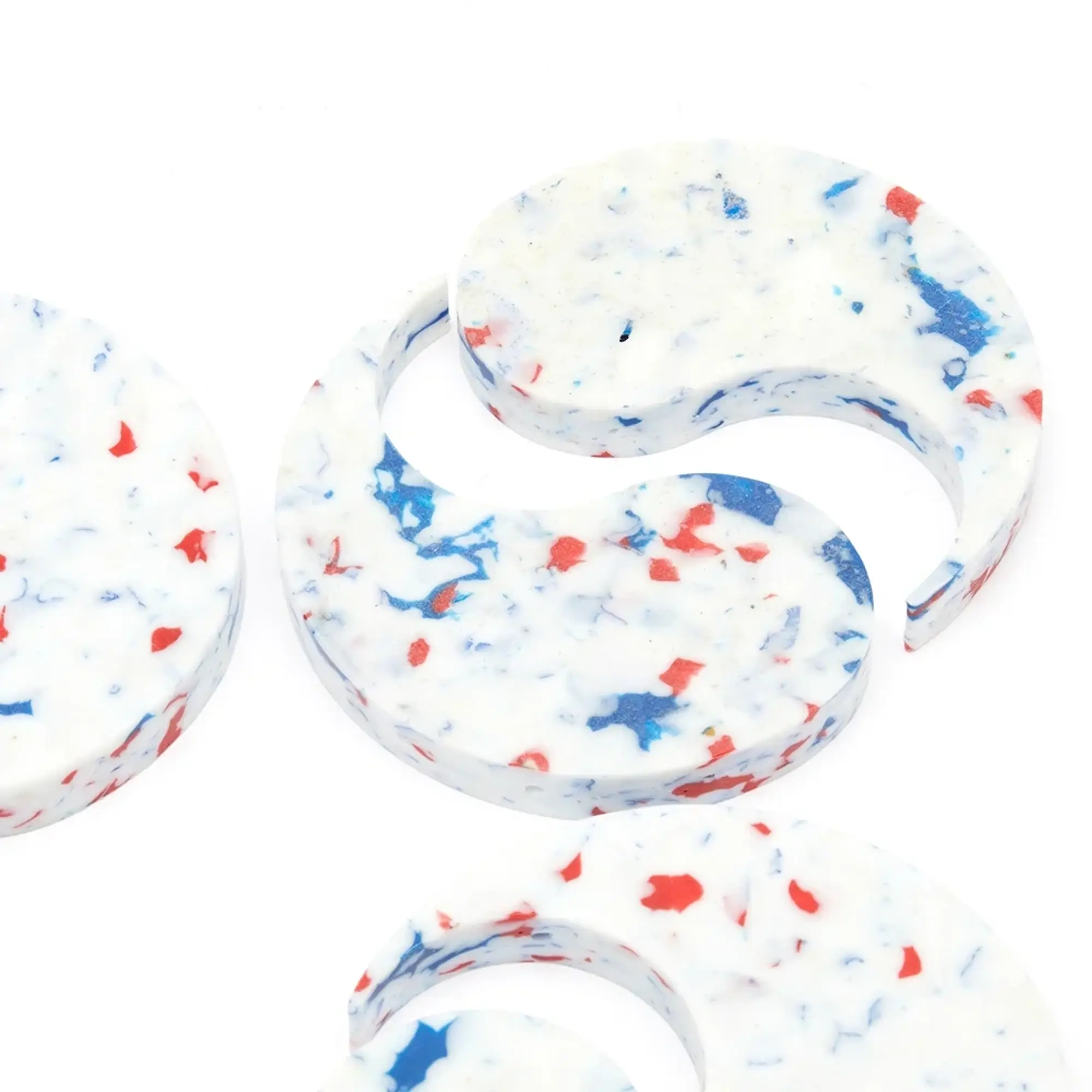 Space Available Men's Recycled Dualism Coaster - Set Of 4 White Multi