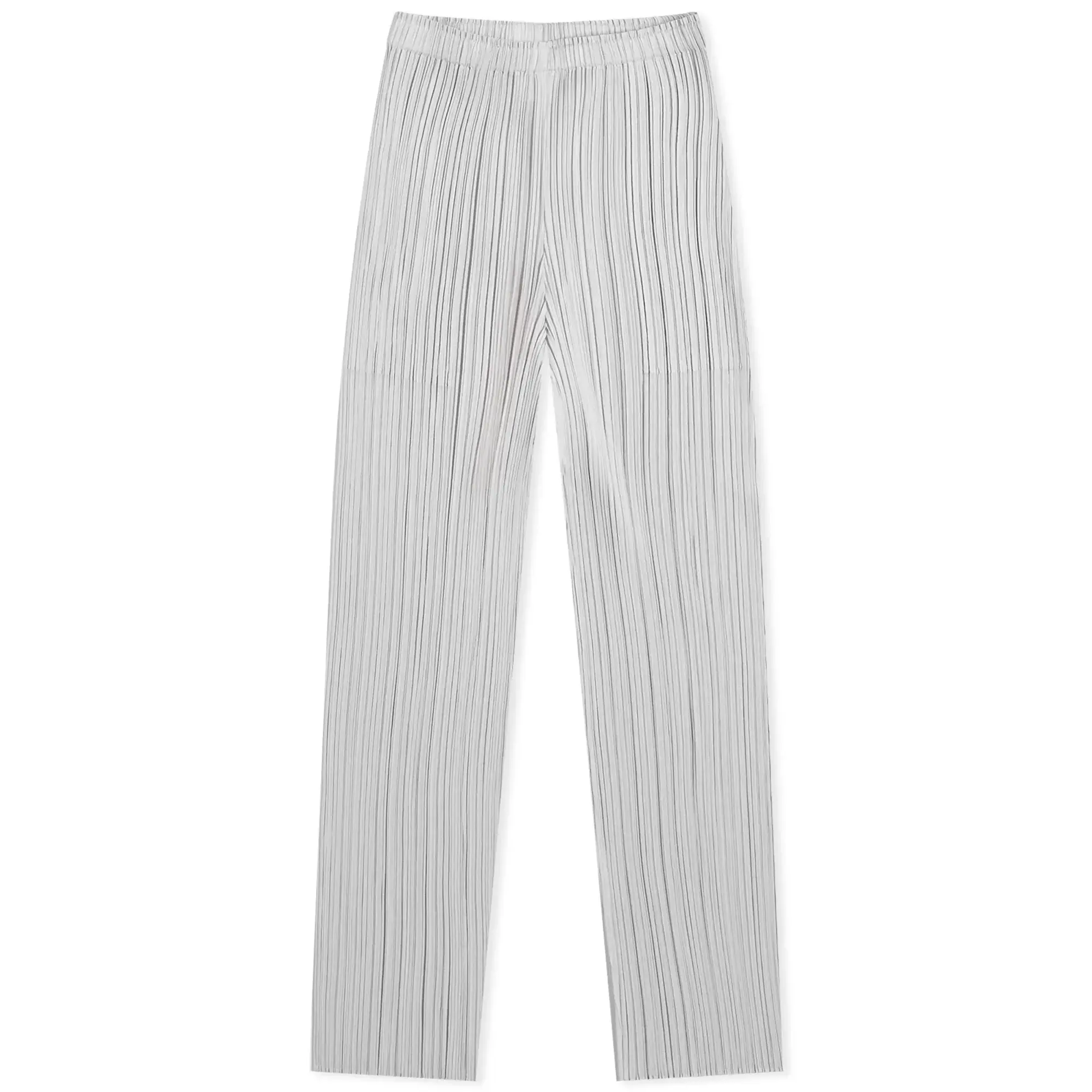 Pleats Please Issey Miyake Women's Basics Pleats Straight Trousers Grey