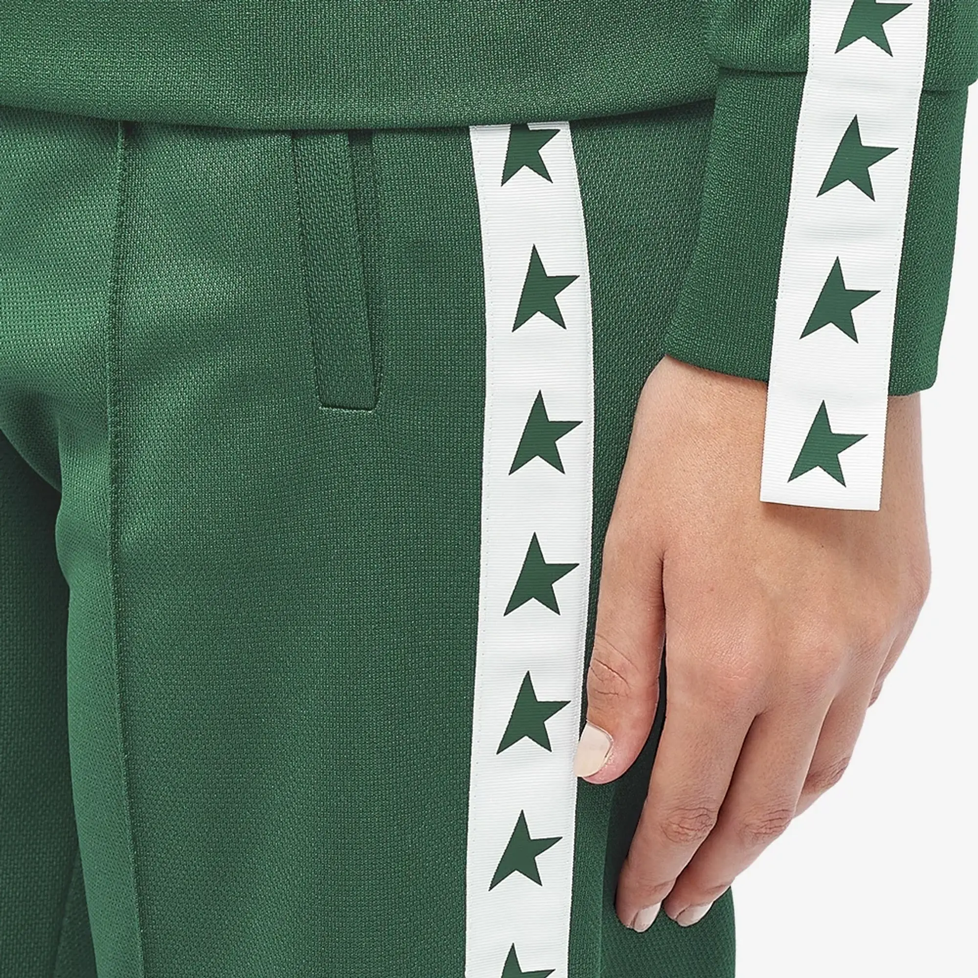 Golden Goose Women's Star Track Pant Bright Green/White