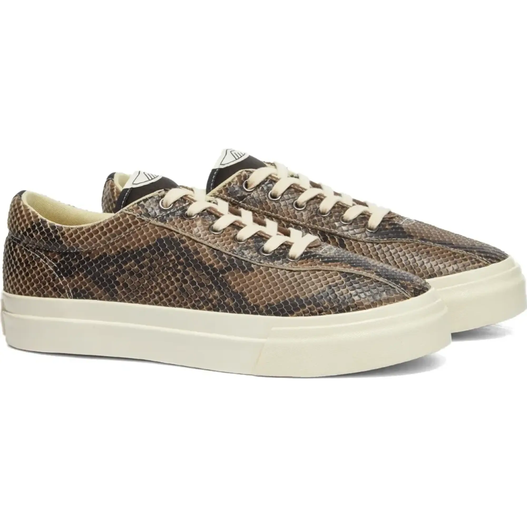 Stepney Workers Club Men's Leopard Print Velvet Dellow Sneaker Snake