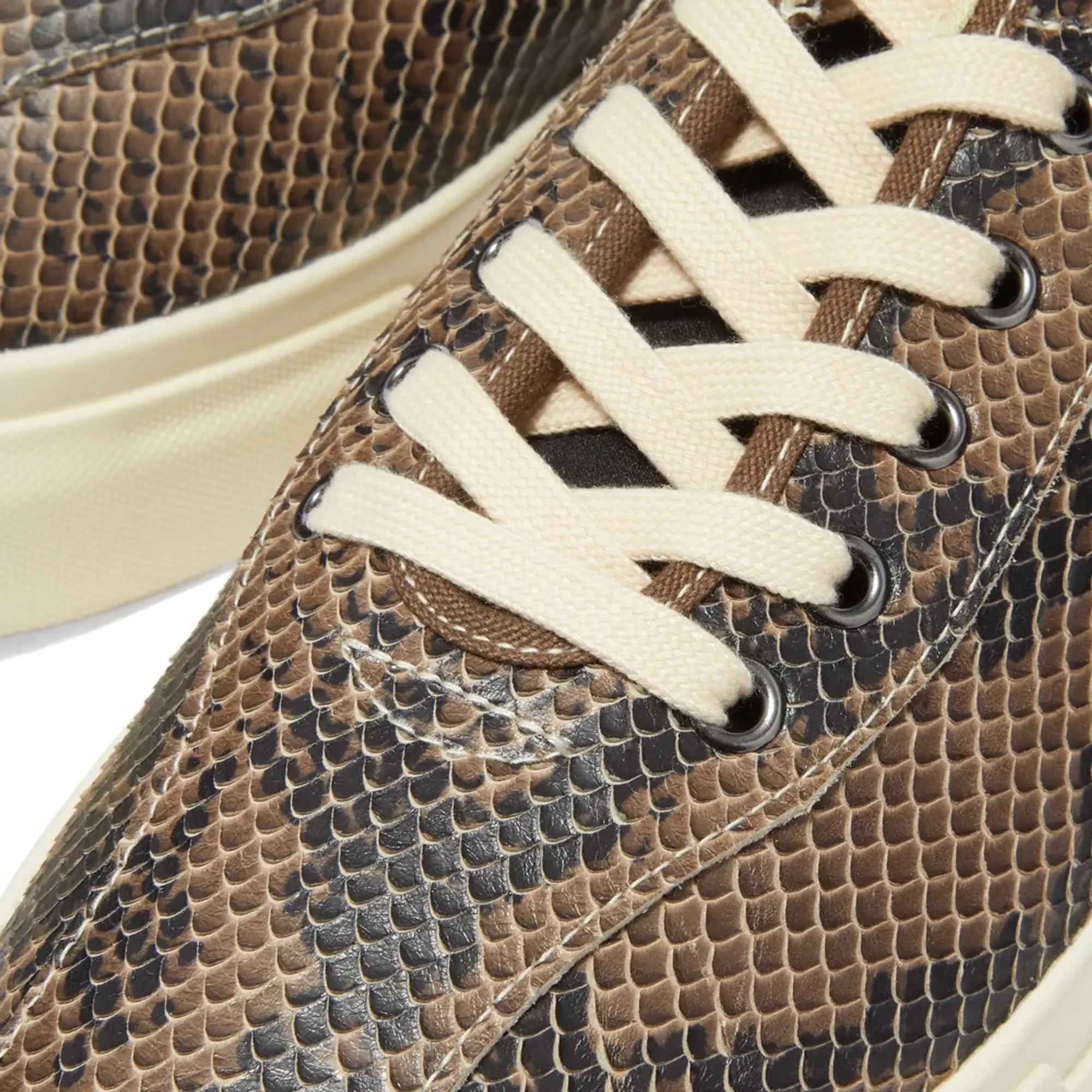 Stepney Workers Club Men's Leopard Print Velvet Dellow Sneaker Snake