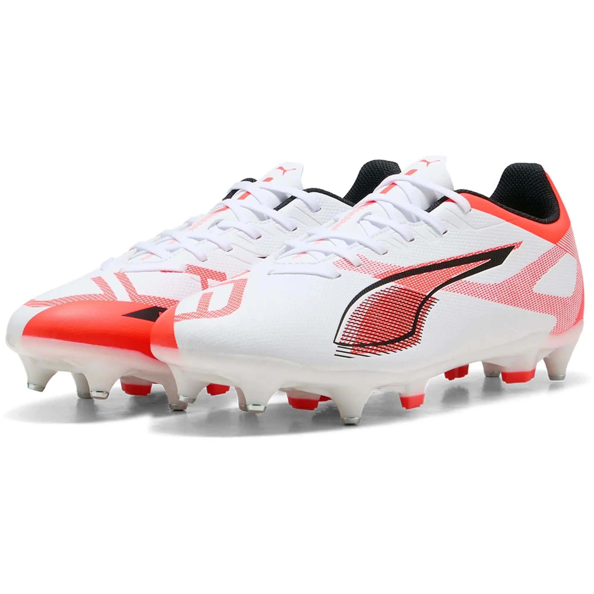 PUMA Ultra 5 Play MxSG Football Boots Unisex, White/Black/Glowing Red, size 10