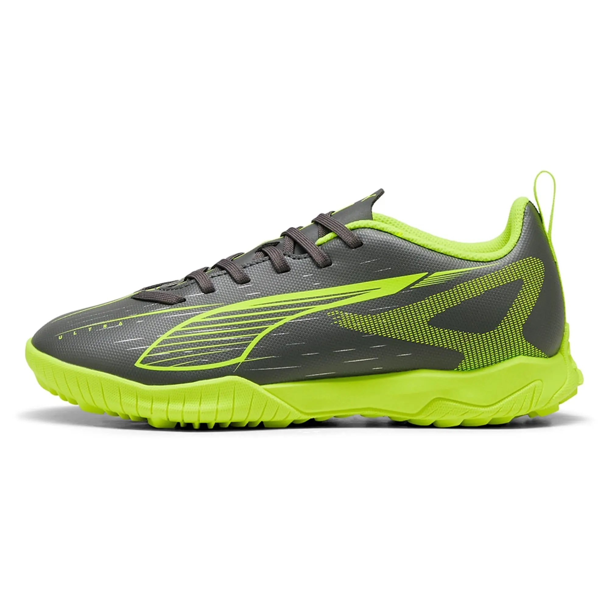 PUMA Ultra 5 Play TT Football Boots Youth, Matte Aged Silver/Yellow Alert/Aged Silver, size 1