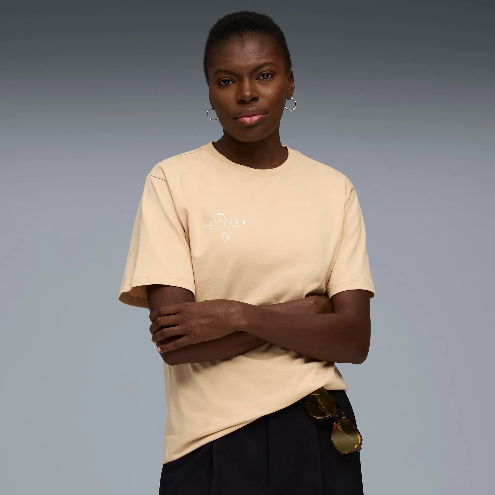 PUMA Ftbledition Football Tee Women, Light Sand, size Large