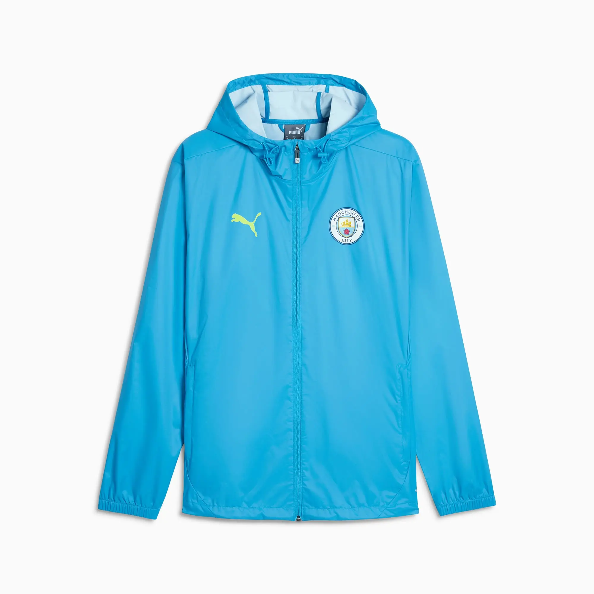 PUMA Manchester City All-Weather Training Jacket Men, Magic Blue/Yellow Glow, size 3XL