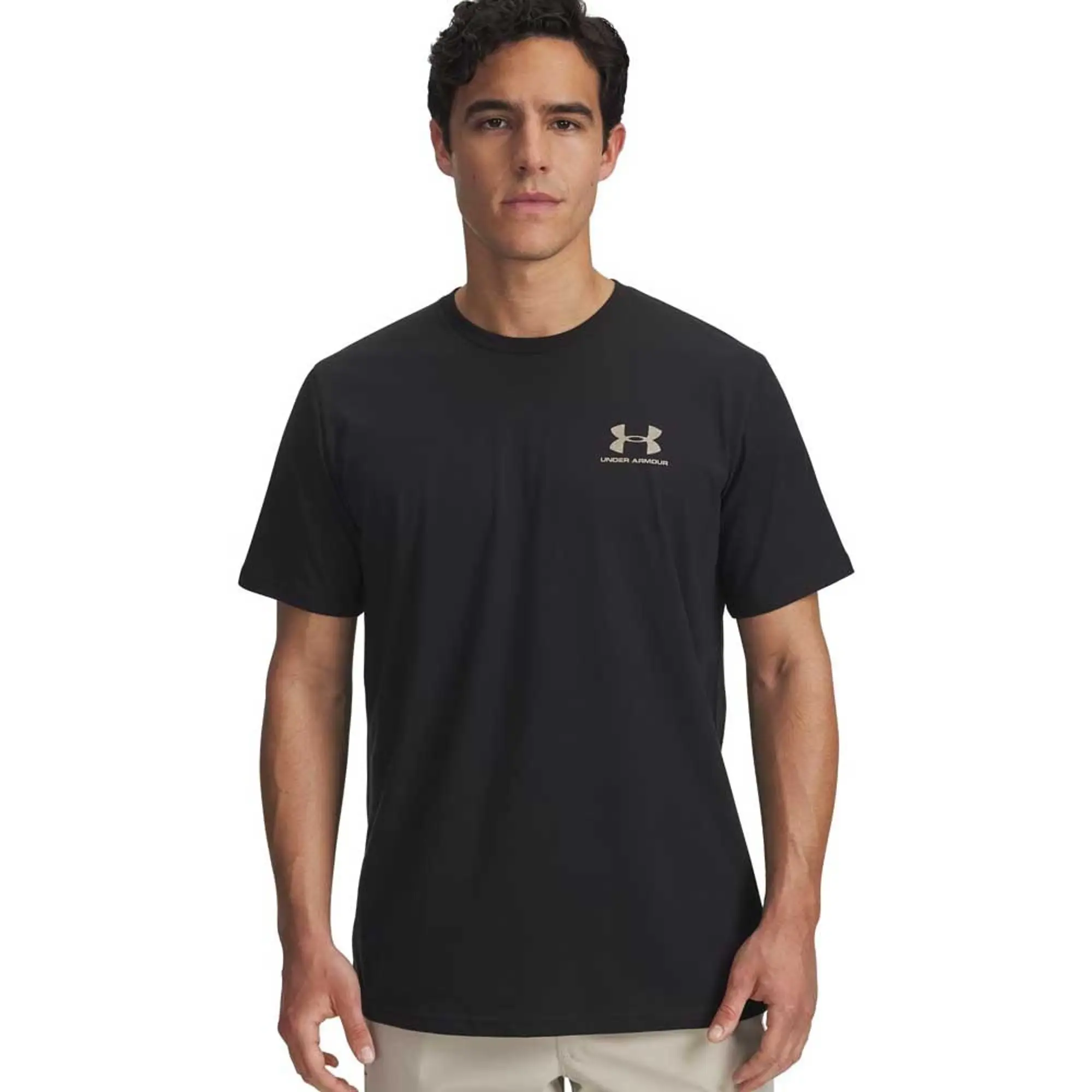 Under Armour  Left Chest Logo Men's Short Sleeve Black / City Khaki XL