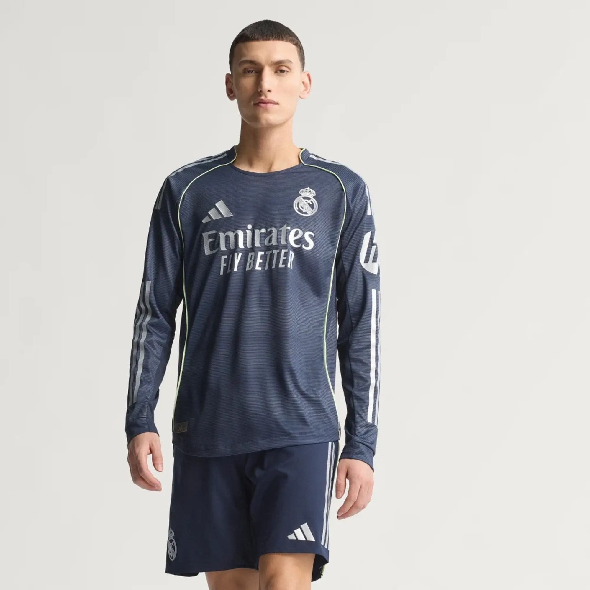 adidas Real Madrid 25/26 Long Sleeve Away Authentic Jersey