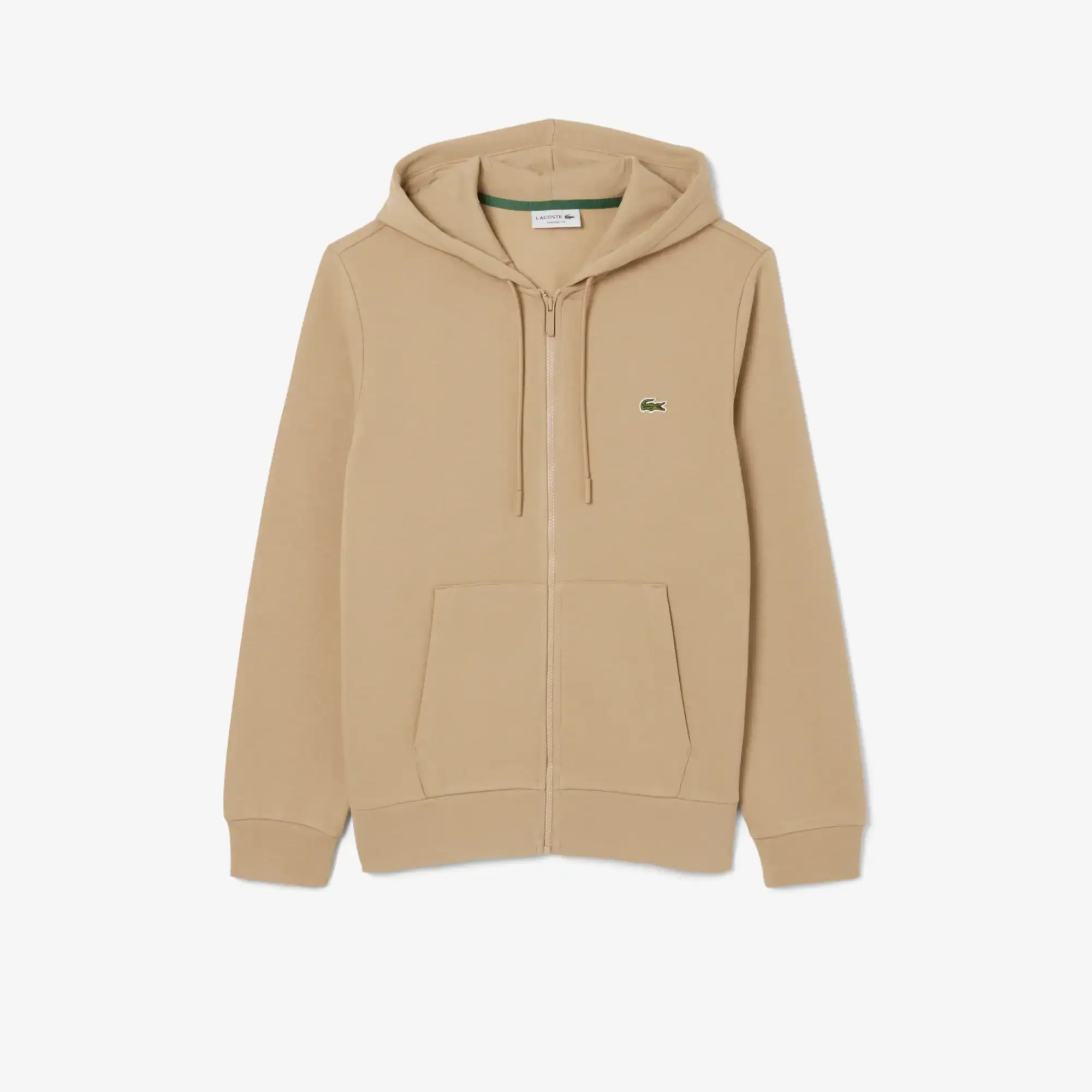 Lacoste Zip-Up Fleece Hoodie - Beige
