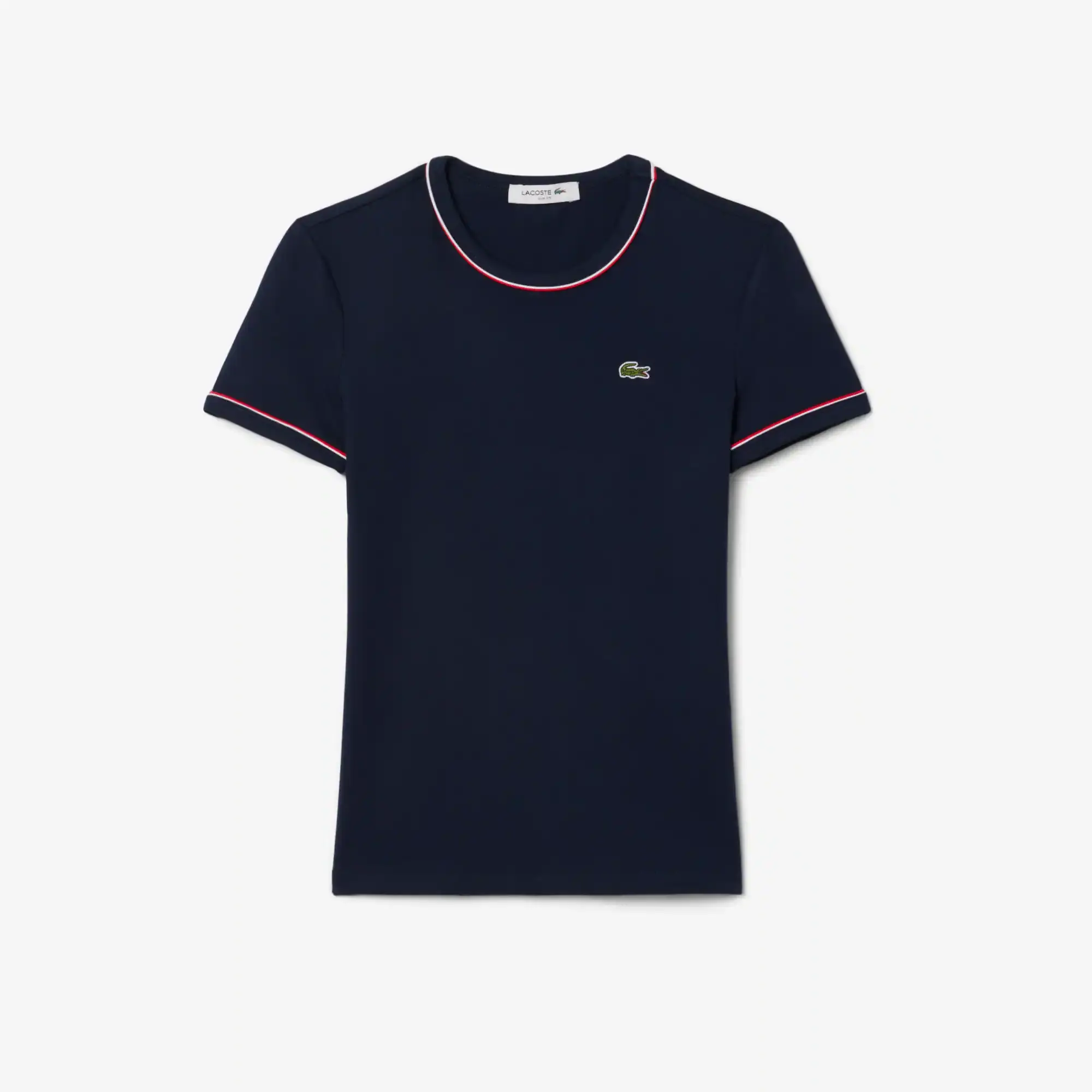 Lacoste Contrast Trim Jersey T-shirt - Navy Blue / Red / White