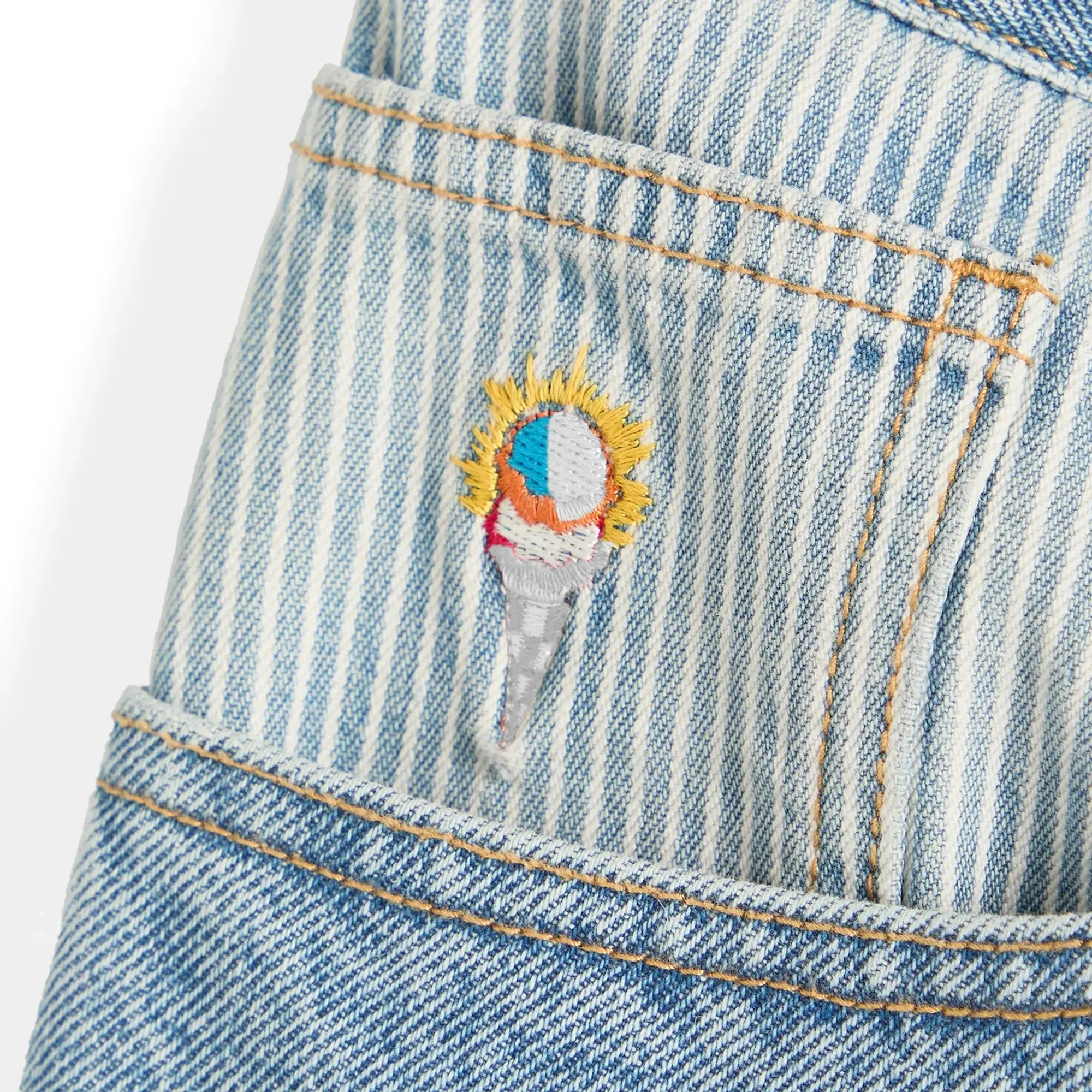 END. x ICECREAM Running Dog Double Scoop Denim Pant Heavy Wash Blue
