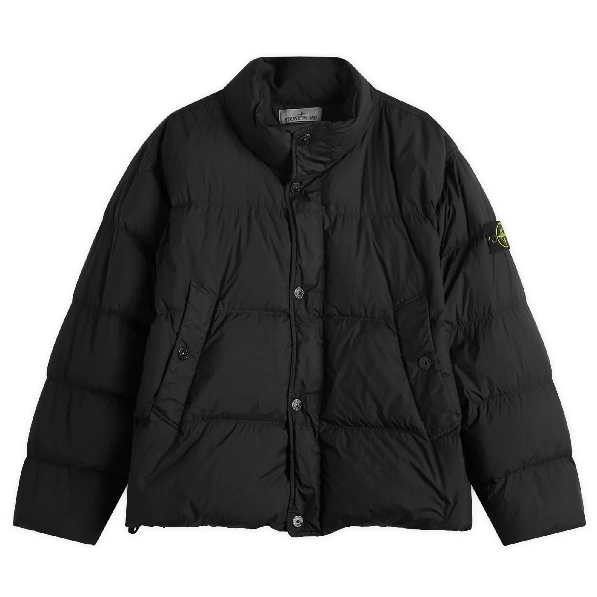 Stone Island Men's Crinkle Reps Nylon Down Jacket Black