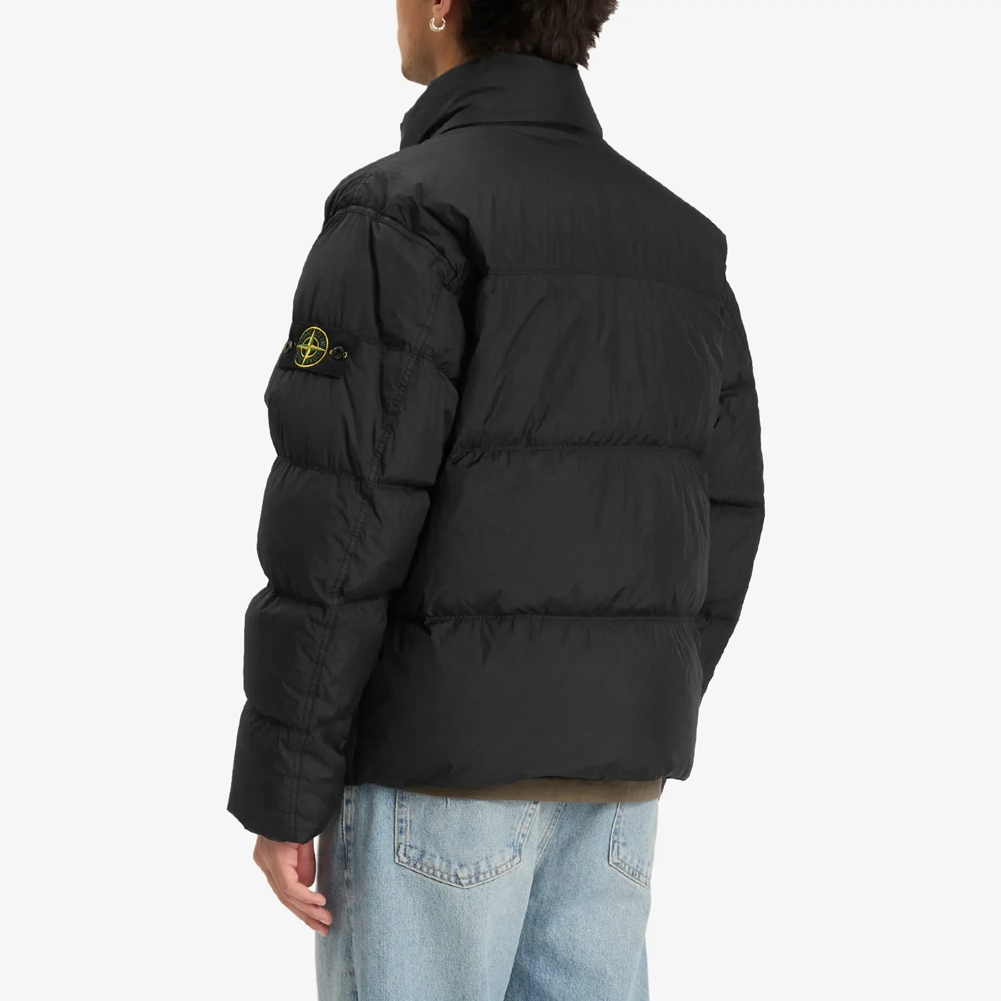 Stone Island Men's Crinkle Reps Nylon Down Jacket Black