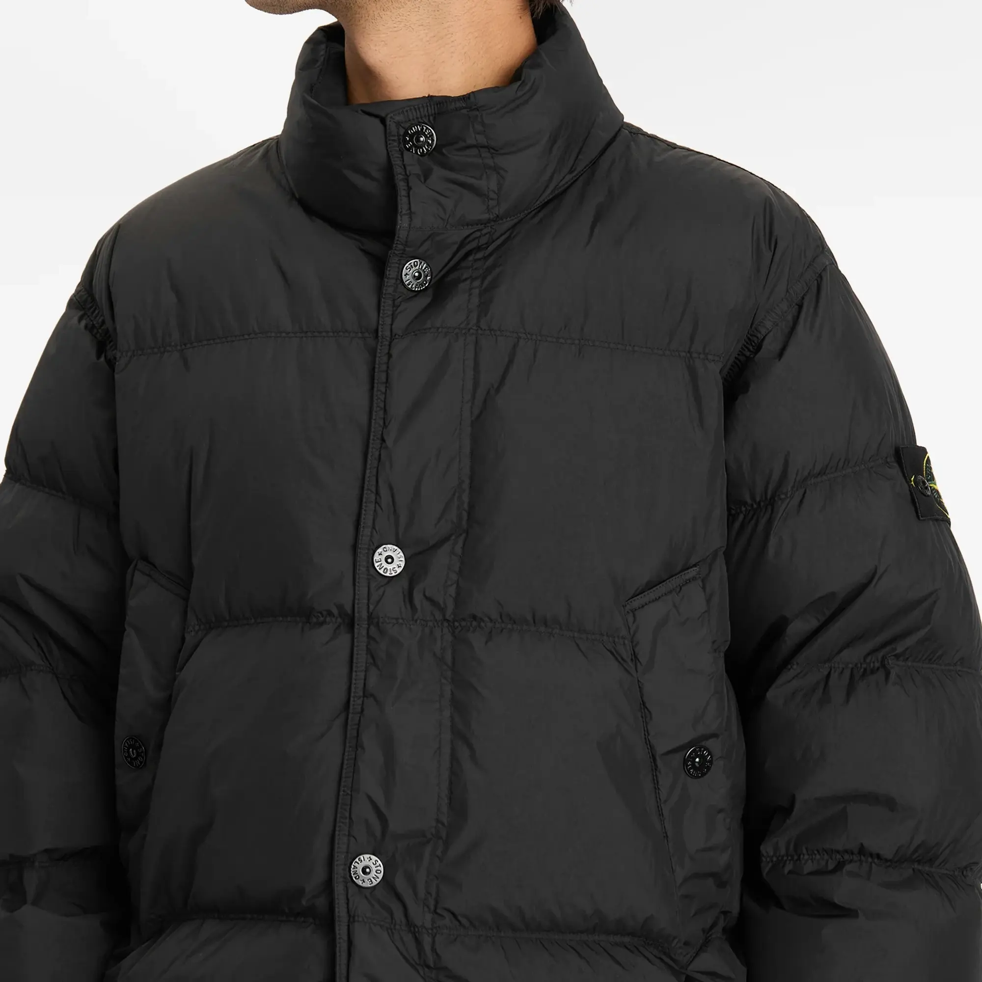 Stone Island Men's Crinkle Reps Nylon Down Jacket Black