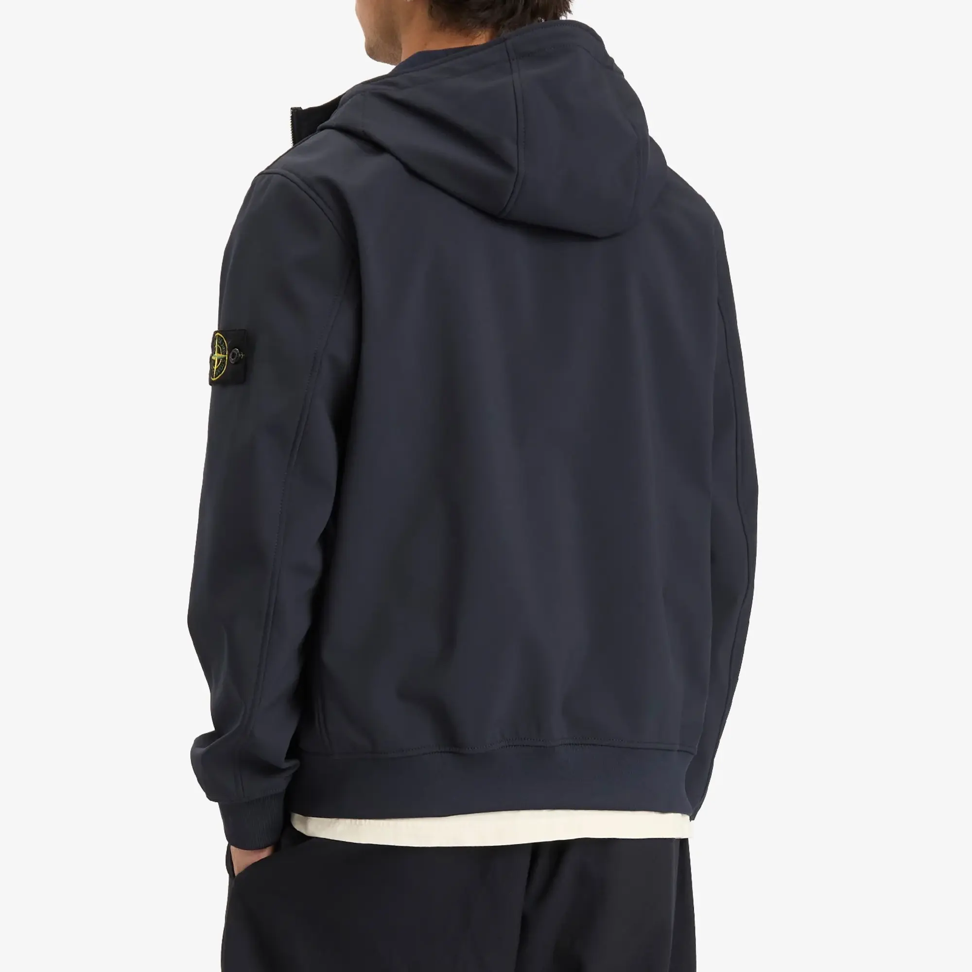 Stone Island Men's Soft Shell-R Hooded Jacket Navy Blue
