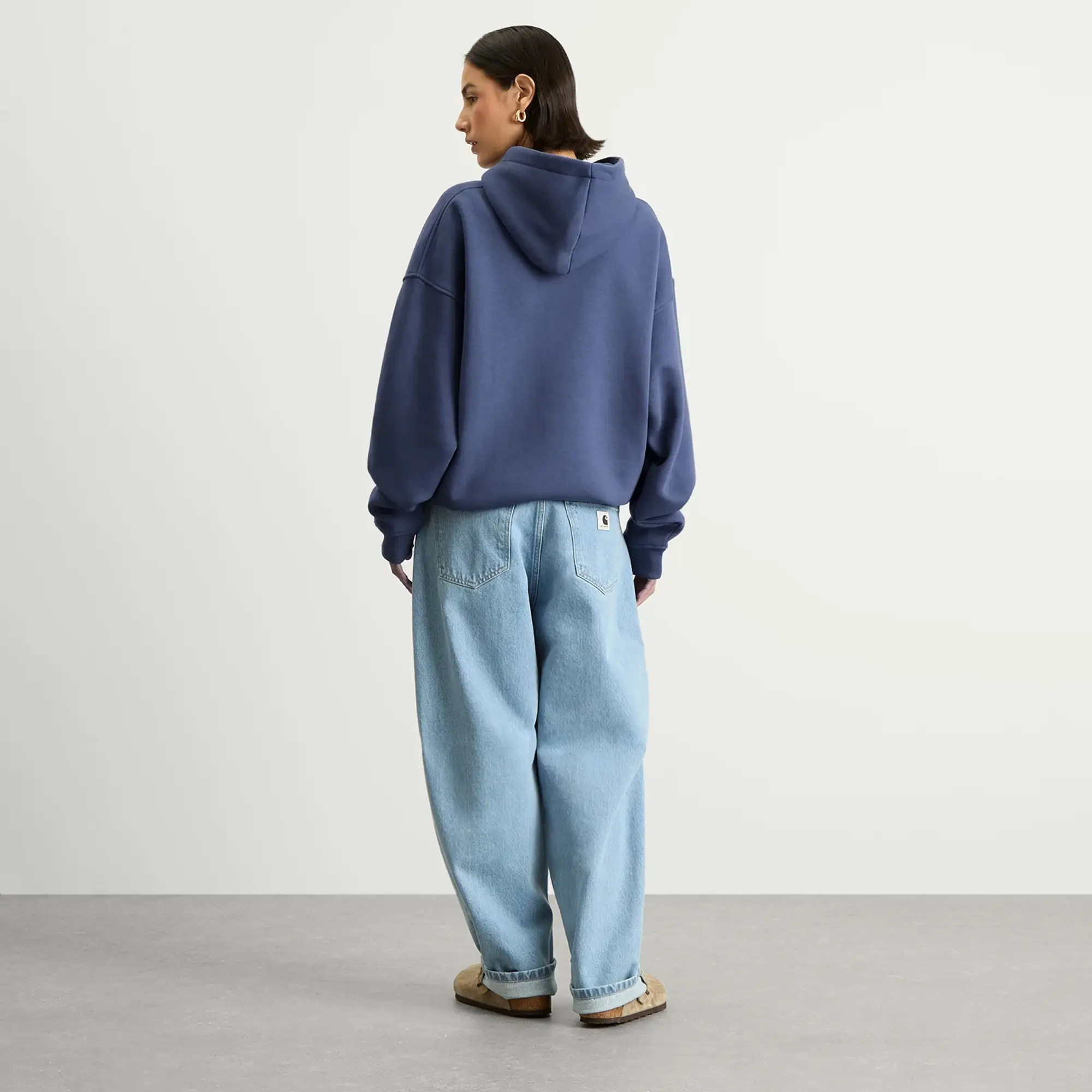 TALA Women's Oversized Active Logo Hooded Sweatshirt Vintage Blue